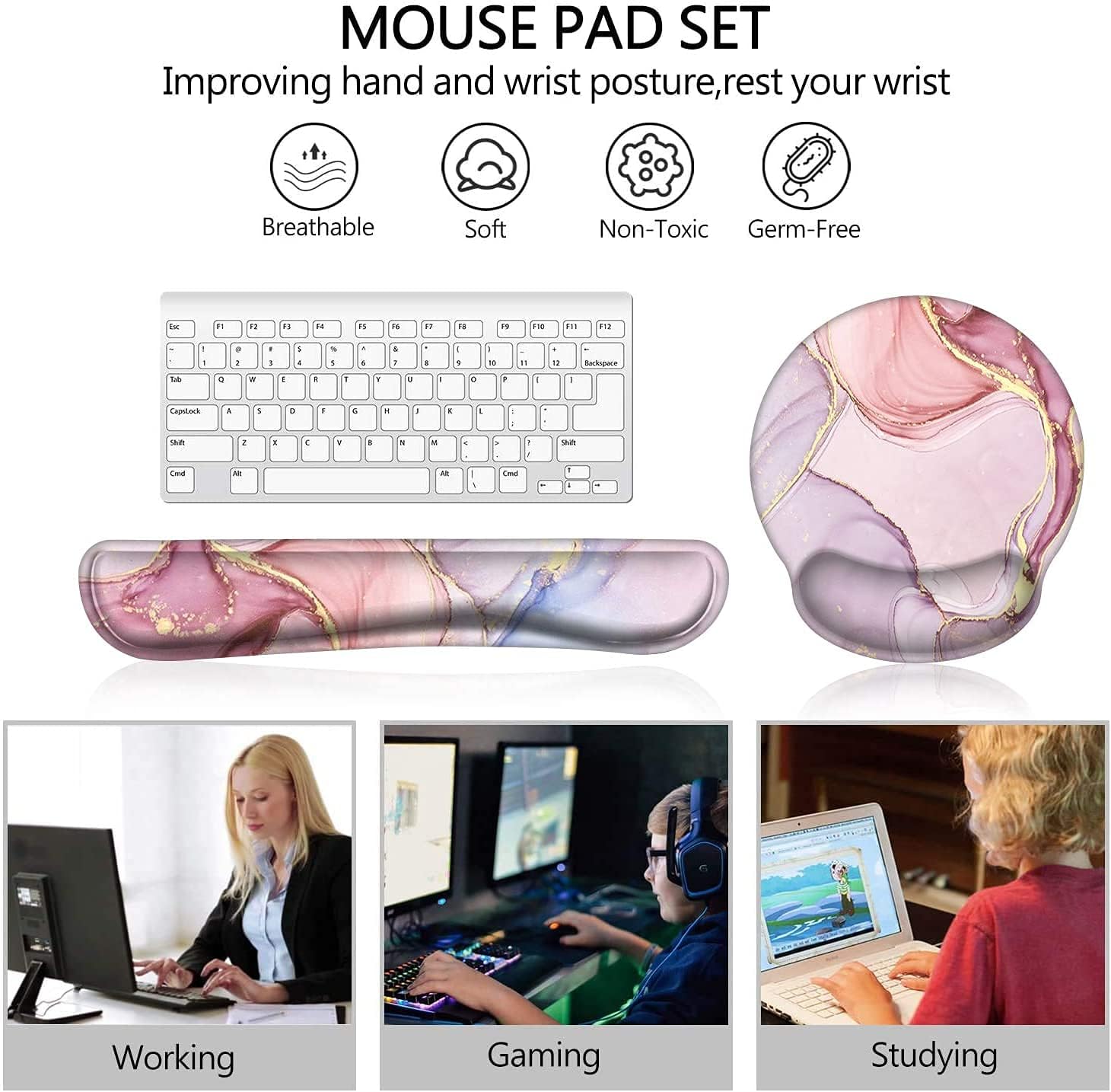 LATEEFAH Mouse Pad with Wrist Rest, 3-in-1 Gaming Mouse Pad, Keyboard Wrist Rest, Ergonomic Memory Foam Mousepad with Wrist Support for Computer Keyboard 7 71hGJhepYRL. AC SL1462 - northernschoolofshiatsu.co.uk