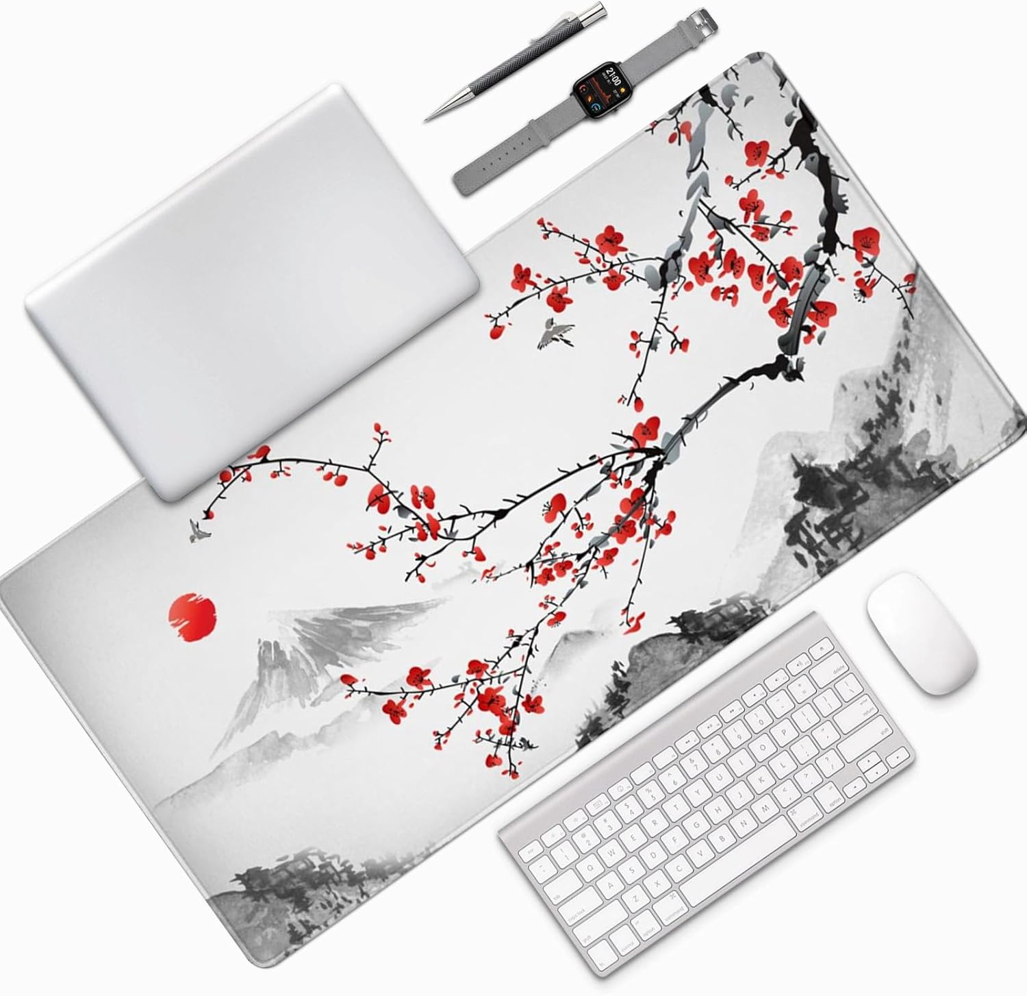 AQQA Extended Gaming Mouse Pad Cherry Blossoms Japanese XXXL Full Desk Mousepad 48" x 24", Non Slip Desk Mat with Stitched Edge Computer Keyboard Mat for Office 52 71hIOVXcdAL. AC SL1500 - northernschoolofshiatsu.co.uk