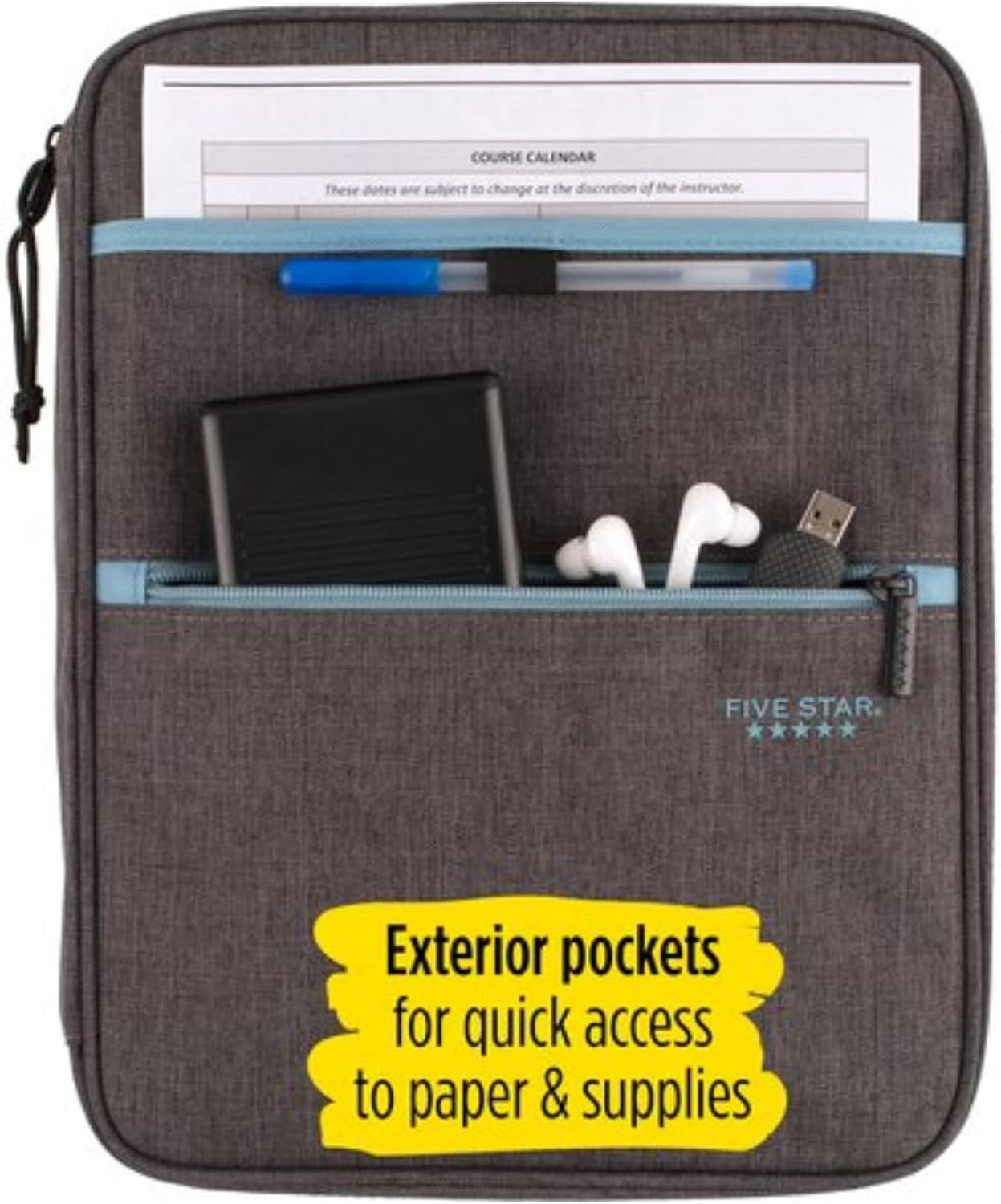 Five Star Zipper Binder, 1 Inch 3-Ring Binder, Carry-All with Internal Pockets and Dividers, 375 Total Sheet Capacity, Heathered Black/Gray (29092IT8) 3 71hOeKXr TL. AC SL1500 - northernschoolofshiatsu.co.uk