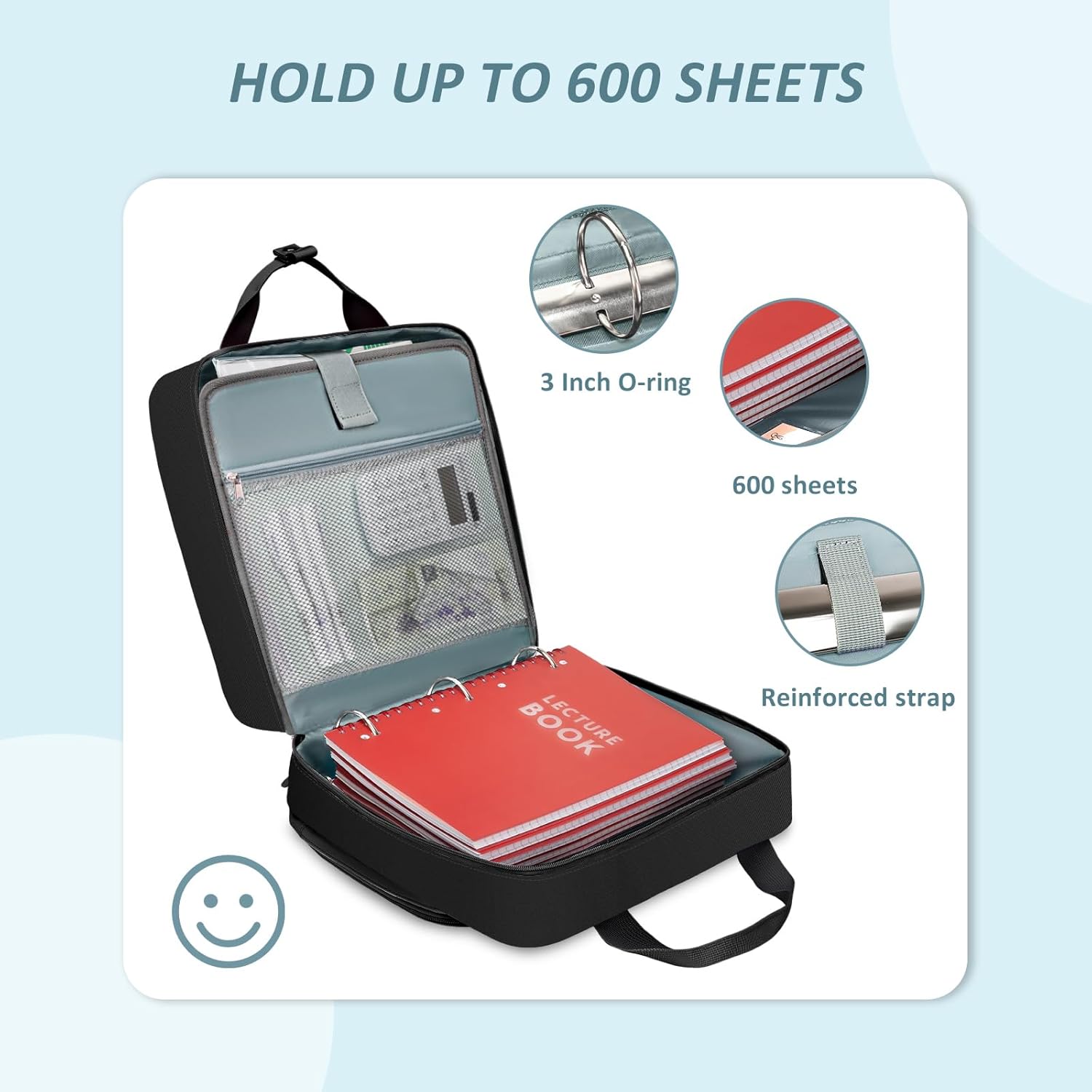 Ytonet Zipper Binder with Shoulder Strap, 3 Inch 3 Ring Binder with Zipper, 600 Sheets Large Capacity Waterproof School Binders Organizer for Girls Students Fit 15.6 Inch Laptop, Purple 13 71hgY1voggL. AC SL1500 - northernschoolofshiatsu.co.uk