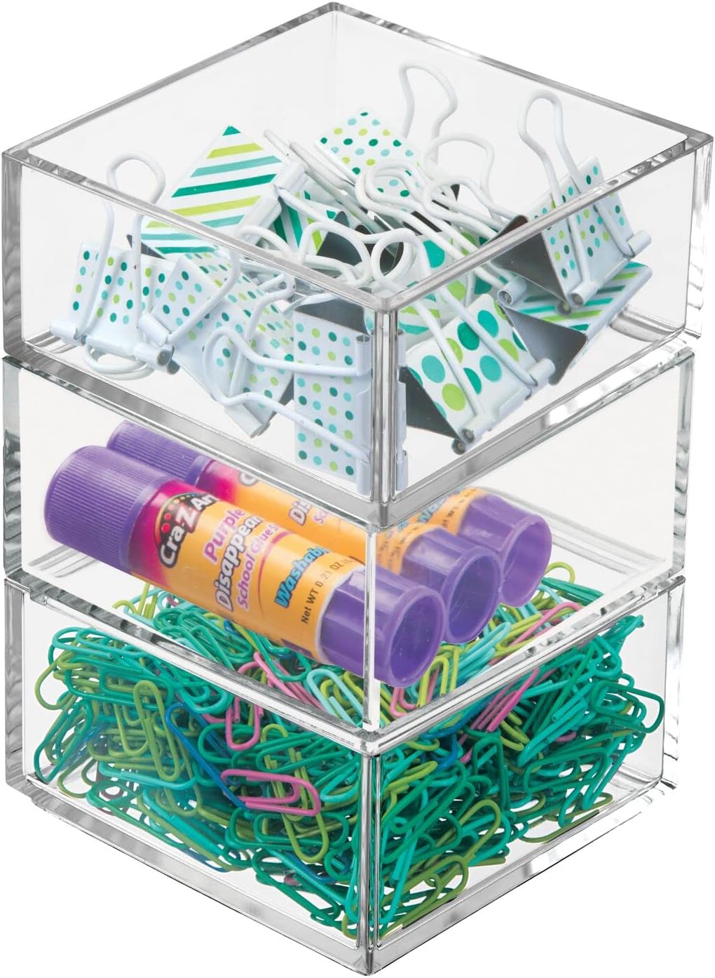 mDesign Plastic Square Desk Organizer - Create Section for Home Office Drawers, Desktop - Holds Pens, Paper Clips, Notebooks and Other Office Supply Accessory - Lumiere Collection - 3 Pack, Clear 4 71i2B755CwL. AC SL1500 - northernschoolofshiatsu.co.uk