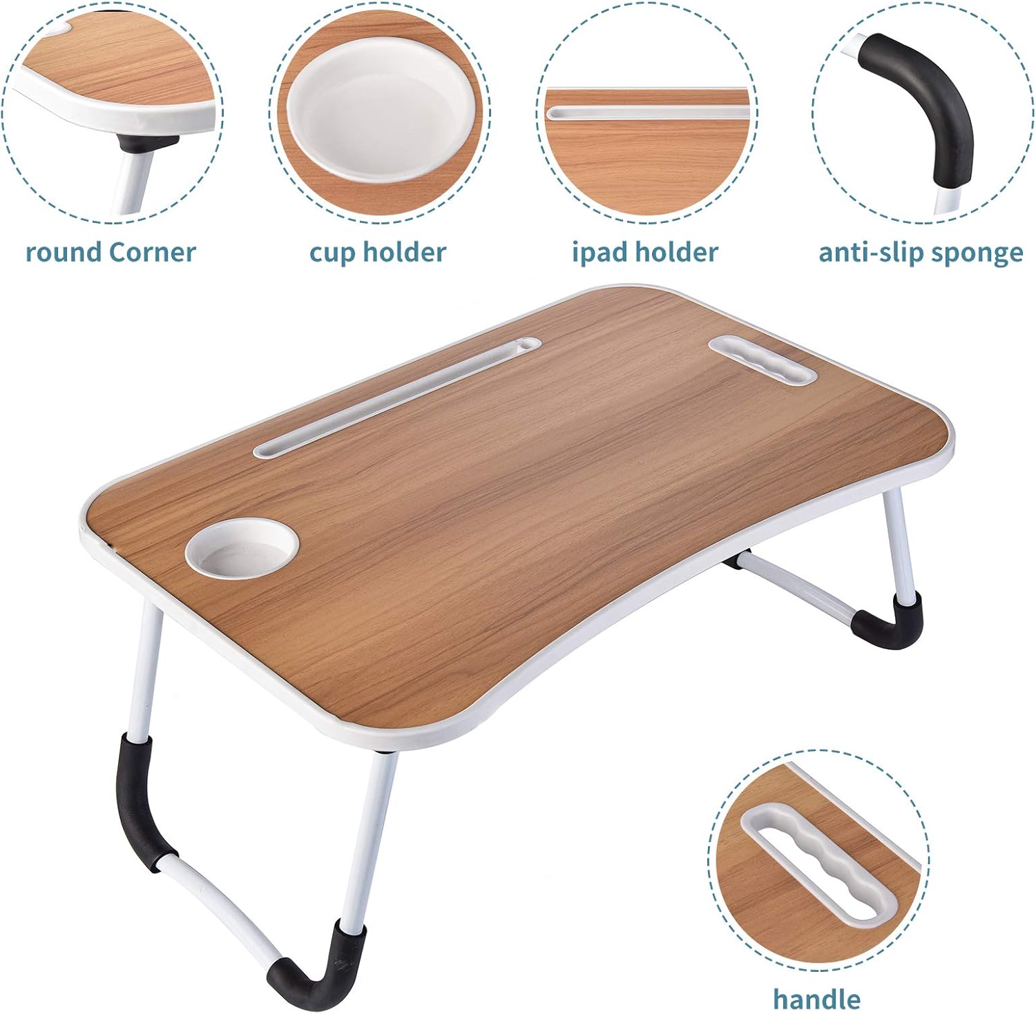 Laptop Desk, Portable Laptop Bed Tray Table, Notebook Stand Reading Holder,Couch Table,Bed Desk with Handle for Reading Book, Eating, Working, Writing, Gaming, Drawing (Walnut) 2 71iB6C48WZL. AC SL1500 - northernschoolofshiatsu.co.uk