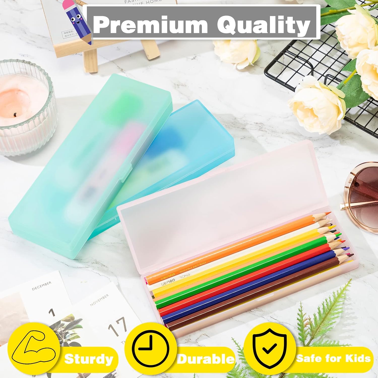 Fainne 36 Pieces Frosted Plastic Pencil Box Plastic Pencil Case Pencil Holder with Lid and Snap Closure Bulk for Office Stationery Pens Organizer Supplies(White Pink Blue Green) 3 71iWPJGv0tL. AC SL1500 - northernschoolofshiatsu.co.uk