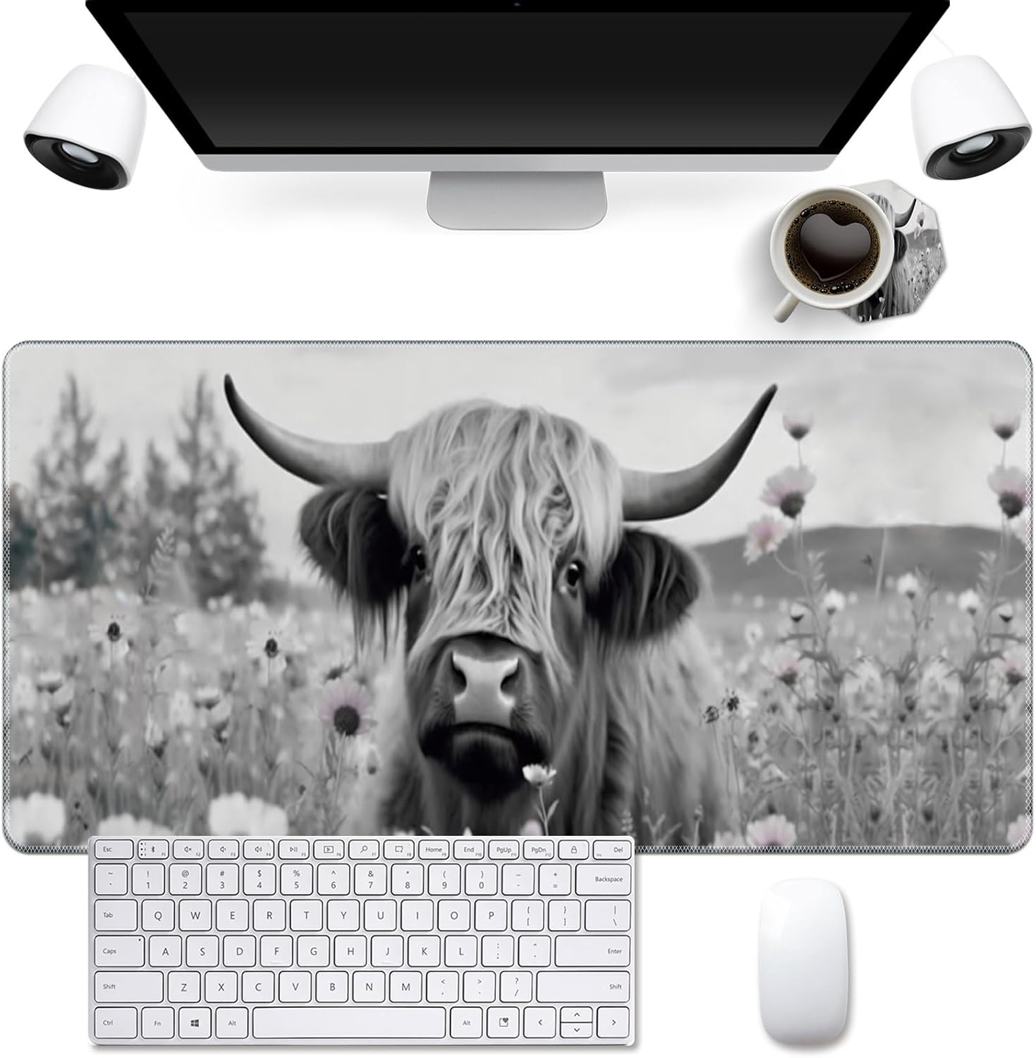 Mouse Pad,Desk Mat,Computer Mouse Pad and Cute Coasters,31.5"x11.8" with Non-Slip Rubber Base Mouse Pad,for Mouse Pads for Laptop,Gaming Office Home,Washable Mousepad,Black Blooming Flowers Floral 64 71ibpwLMUhL. AC SL1500 - northernschoolofshiatsu.co.uk