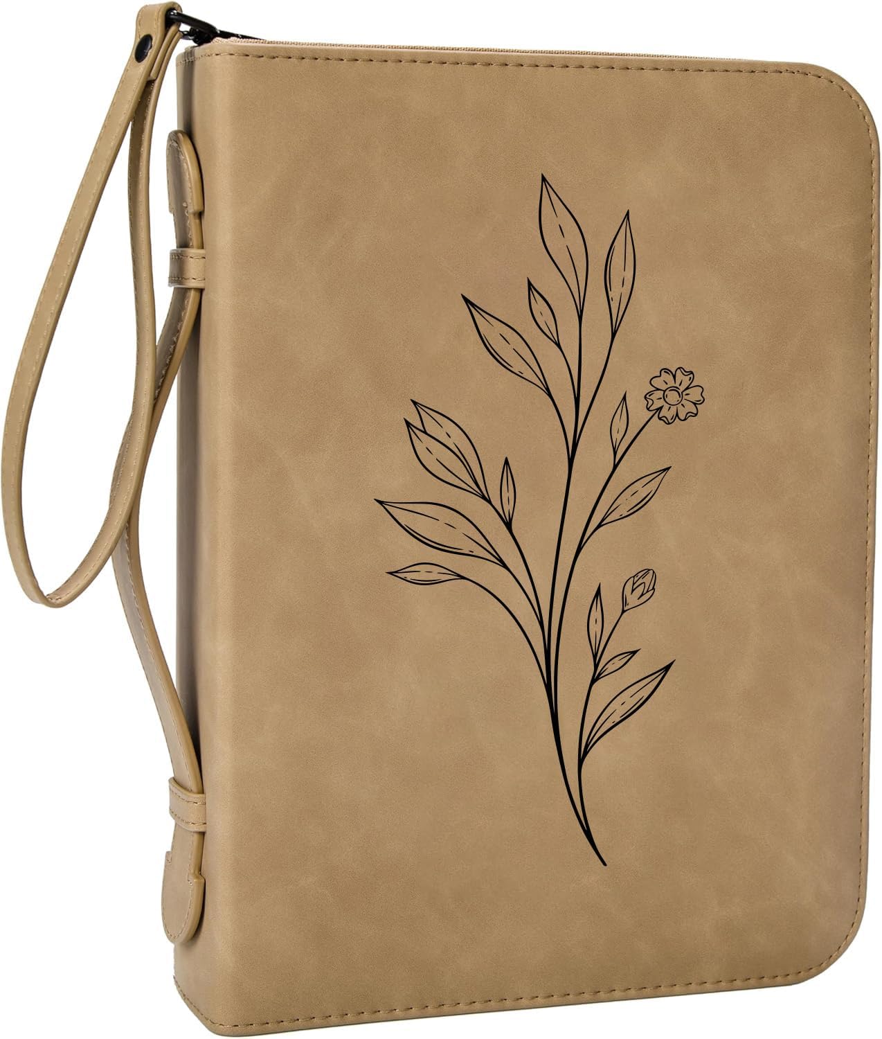 Large Bible Cover Case for Women with Detachable Wristlet Strap, PU Leather Bible Cover for Girl, Minimalist and Floral Design, Debossed Bible Case(Large,Brown) 1 71iiZZpDg5L. AC SL1500 - northernschoolofshiatsu.co.uk