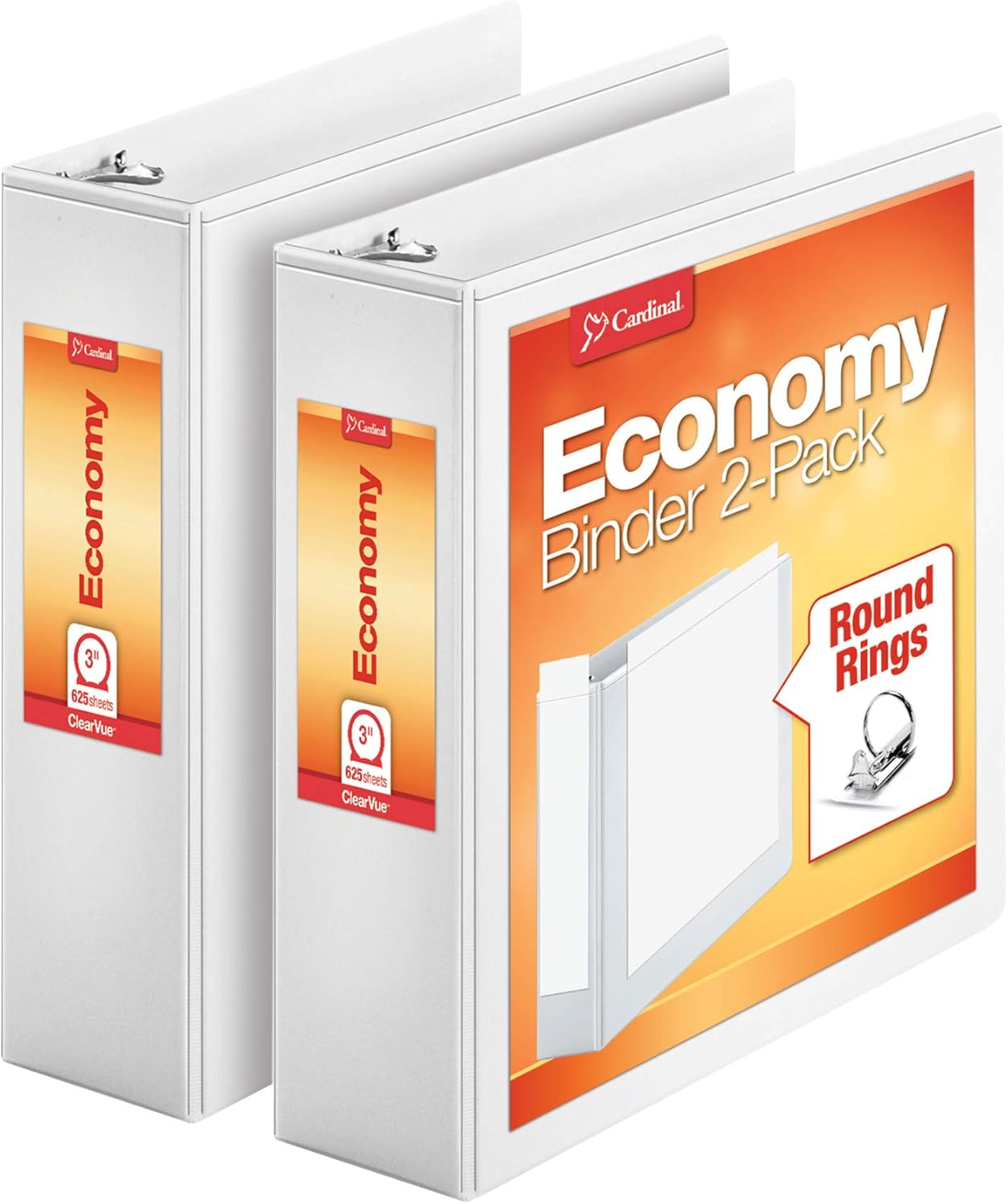 Cardinal Economy 3 Ring Binder, Binders for School and Office, Durable 3 Inch, Presentation View, White, Holds 625 Sheets, Nonstick, PVC Free, 2 Pack of Binders (79530) 1 71jOdL5UccL. AC SL1500 - northernschoolofshiatsu.co.uk