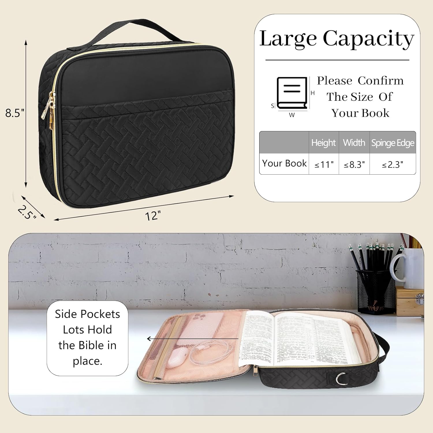 Dofilachy Bible Covers for Women - Stylish Bible Case for Women - Large Bible Cover with Durable Handle - Bible Carrying Case for Girls Boys Kids with Metal Zipper - Bible Bag Journal Case 5 71jsvEchr+L. AC SL1500 - northernschoolofshiatsu.co.uk