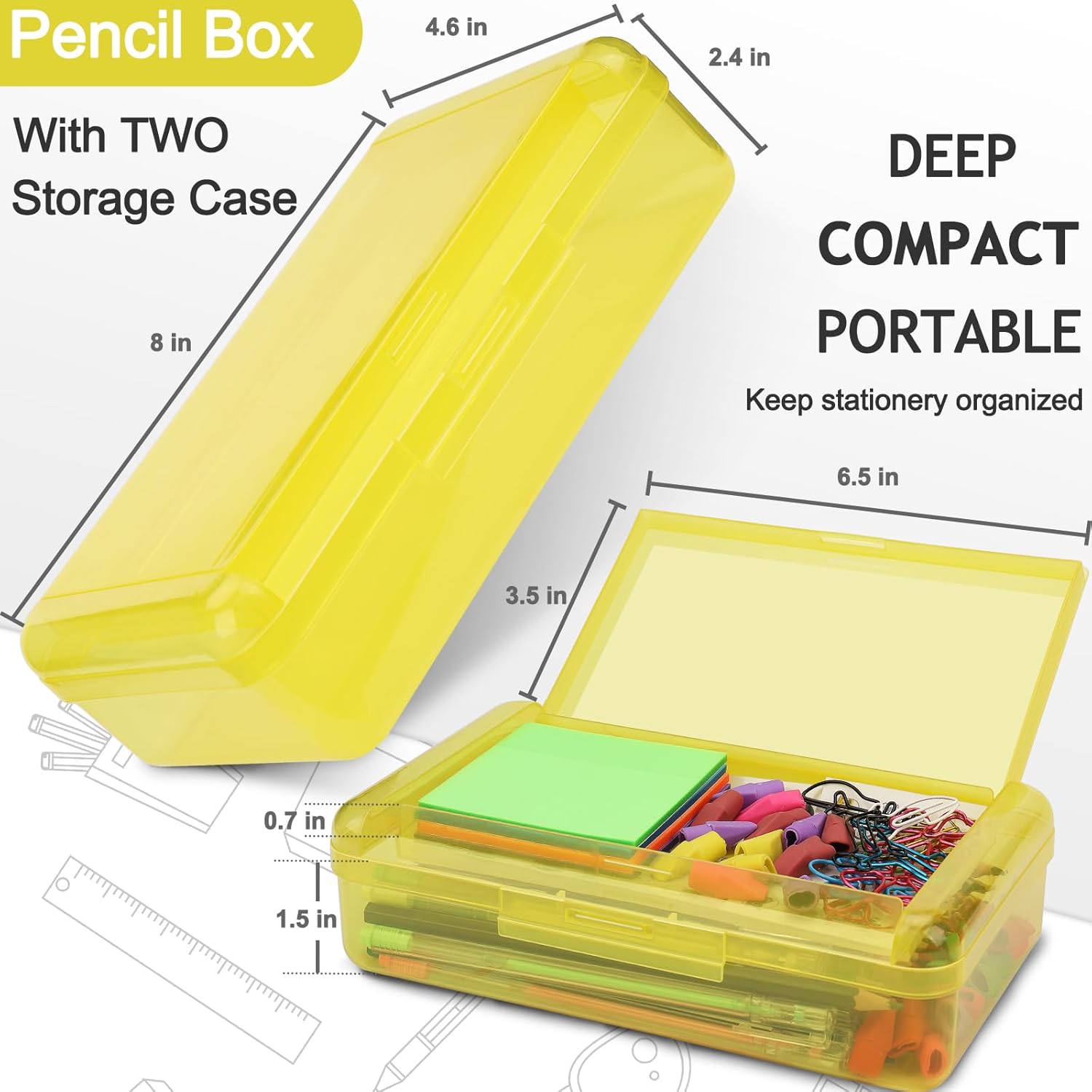 1 PCS Pencil Box,Double Layer Large Capacity Pencil Box,Hard Pen Case with Snap-tight Lid, Plastic Pencils Case for Office School Supplies Pen Boxes,Storage Organizer for Gel Pens Erasers-Purple 30 71jw1g25guL. AC SL1500 - northernschoolofshiatsu.co.uk
