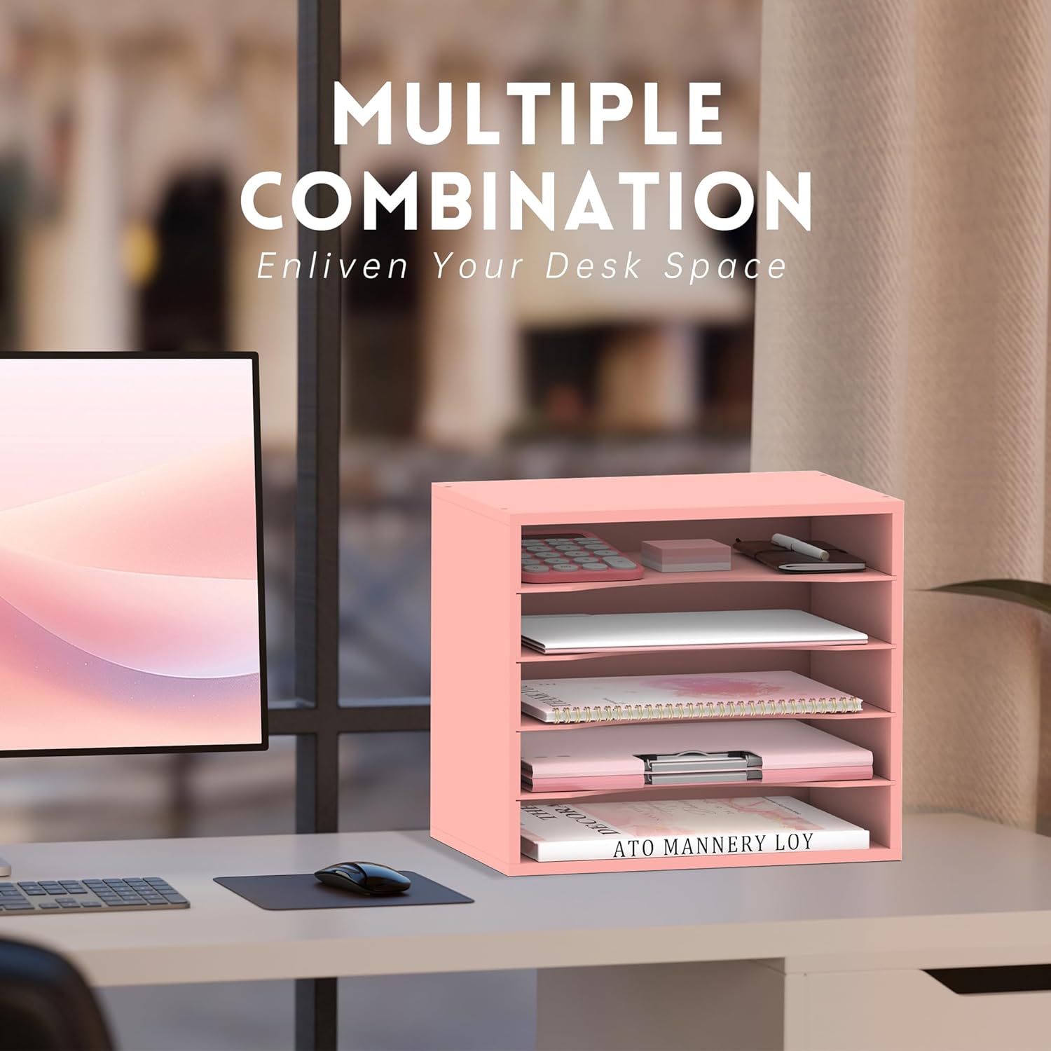 SUPEASY Wood Desk Organizer, 3 Tier Paper File Organizer for Desk, Wooden Desktop Organizer, Paper Letter Literature Mail Sorter, for Office School & Home Organization, Pink 22 71kU0asqT L. AC SL1500 - northernschoolofshiatsu.co.uk