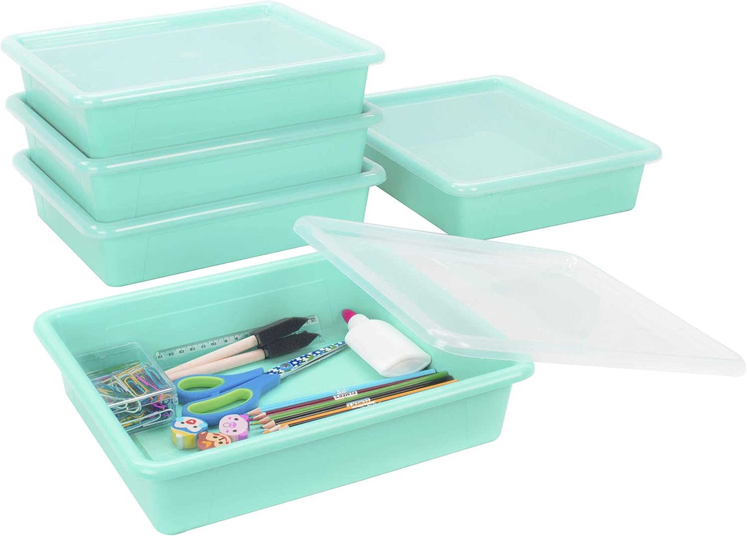 Storex Letter Size Flat Storage Tray – Organizer Bin with Non-Snap Lid for Classroom, Office and Home, Teal, 5-Pack (62541U05C) 1 71kh2WnrrXL. AC SL1500 - northernschoolofshiatsu.co.uk