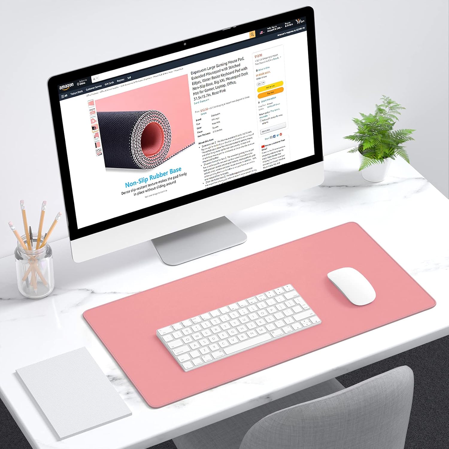 Dapesuom Large Mouse Pad, Extended Gaming Mouse Mat with Stitched Edges, Full Size Desk Mats with Non-Slip Base, Computer Big Desktop Keyboard Pad for Gamer, Laptop, Office, 23.6 x 11.8 in, Pink 64 71kqYVIjvDL. AC SL1500 - northernschoolofshiatsu.co.uk