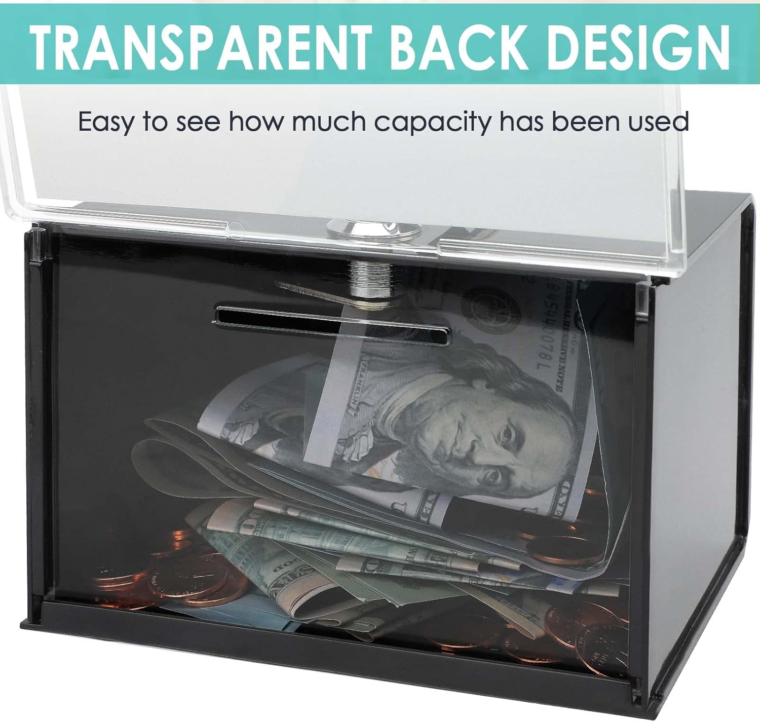 MaxGear Acrylic Donation Box with Lock and Sign Holder, Clear Ballot Box Donation Boxes for Fundraising (6.2" x 4.5" x 4") with Lock - Clear 5 71l0GXQG1PL. AC SL1500 - northernschoolofshiatsu.co.uk