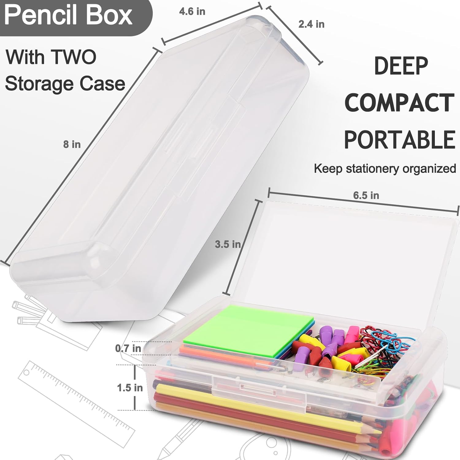1 PCS Pencil Box,Double Layer Large Capacity Pencil Box,Hard Pen Case with Snap-tight Lid, Plastic Pencils Case for Office School Supplies Pen Boxes,Storage Organizer for Gel Pens Erasers-Purple 37 71l1uyXjpZL. AC SL1500 - northernschoolofshiatsu.co.uk