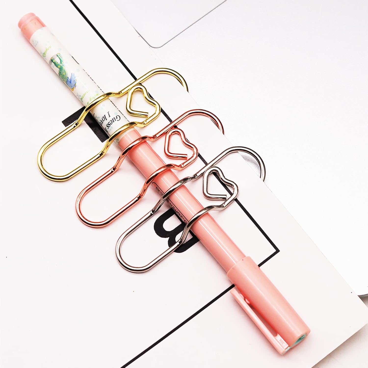 12 Pcs Metal Pen Holder Clips for Notebook, Planner Accessories, 2.8-Inch Jumbo Heart Paper Clips 2 71l9hM8FA L. AC SL1500 - northernschoolofshiatsu.co.uk