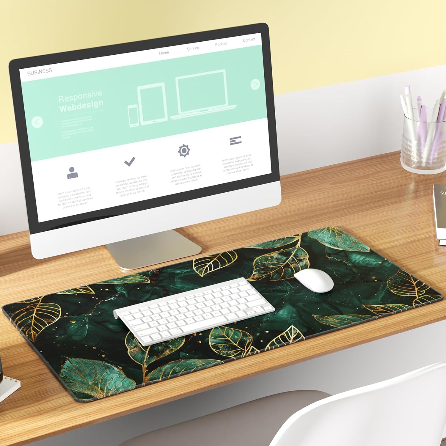 KTRIO Large Gaming Mouse Pad with Superior Micro-Weave Cloth, Extended Desk Mousepad with Stitched Edges, Non-Slip Base, Water Resist Keyboard Pad for Gamer, Office & Home, 31.5 x 11.8 in, Black 76 - northernschoolofshiatsu.co.uk