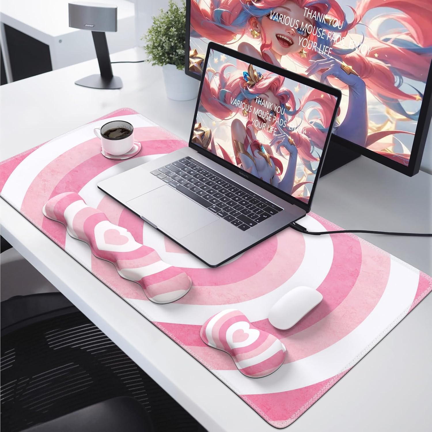 iLeadon Keyboard Mouse Pad Set, Large Gaming Mouse Pad + Keyboard Wrist Rest + Mouse Pad with Wrist Support + Coaster, Easy Typing Pain Relief, Desk Mat Set, Valentines Day present for Her, Pink Heart 7 71lKUlXE96L. AC SL1500 - northernschoolofshiatsu.co.uk