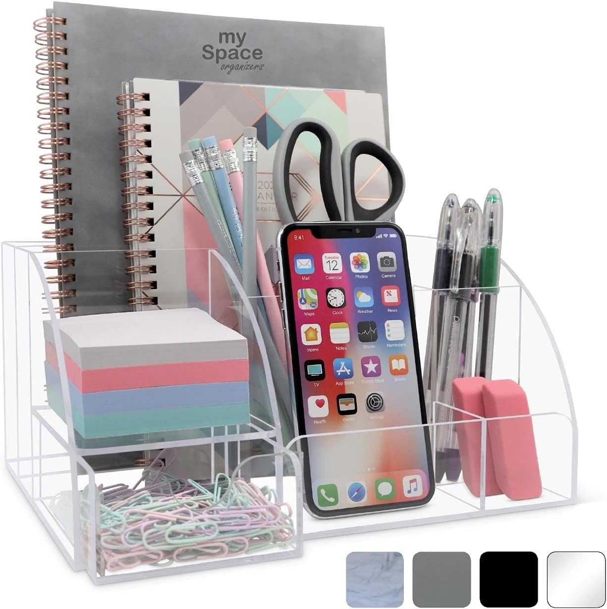 Clear Acrylic Desk Oganizer, 9 Compartments, Office Supplies and Desk Accessories Organizer, Home Decor Desktop Organizer (Clear) 1 71lr35rb9gS. AC SL1275 - northernschoolofshiatsu.co.uk
