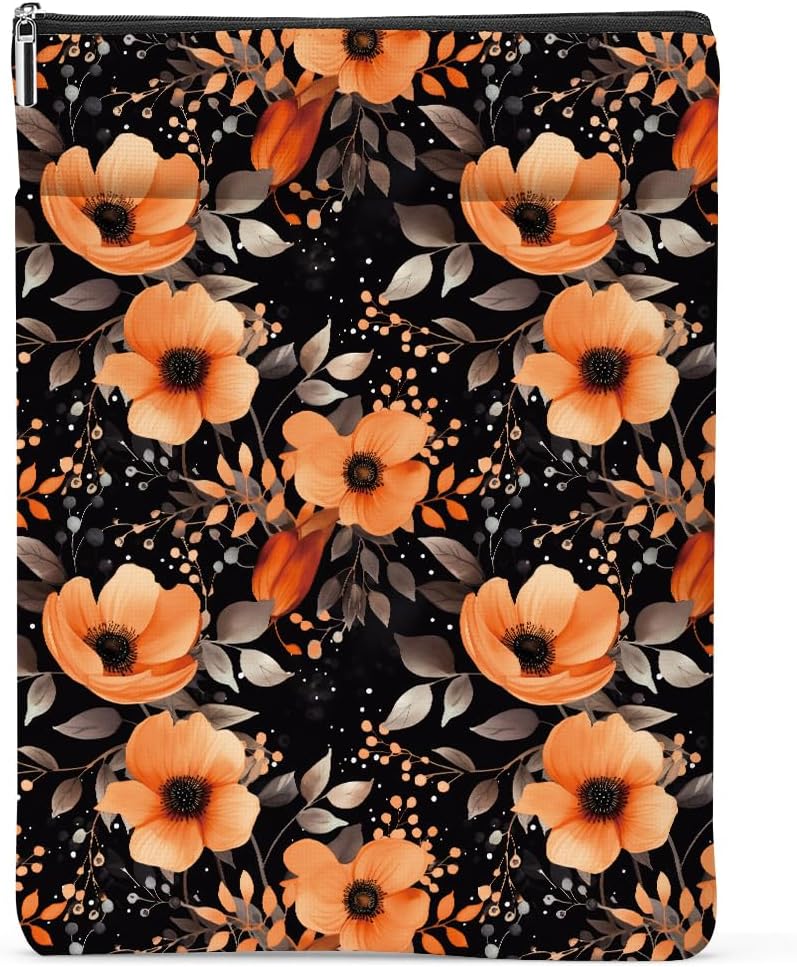 Watercolor Flowers Fall Book Lovers Gifts Waterproof Autumn Book Sleeve Halloween Book Pouch Book Protector with Zipper and Front Pocket Book Cover for Women Teacher Book Accessories Book Club Gifts 1 71m furBT6L. AC SL1200 - northernschoolofshiatsu.co.uk