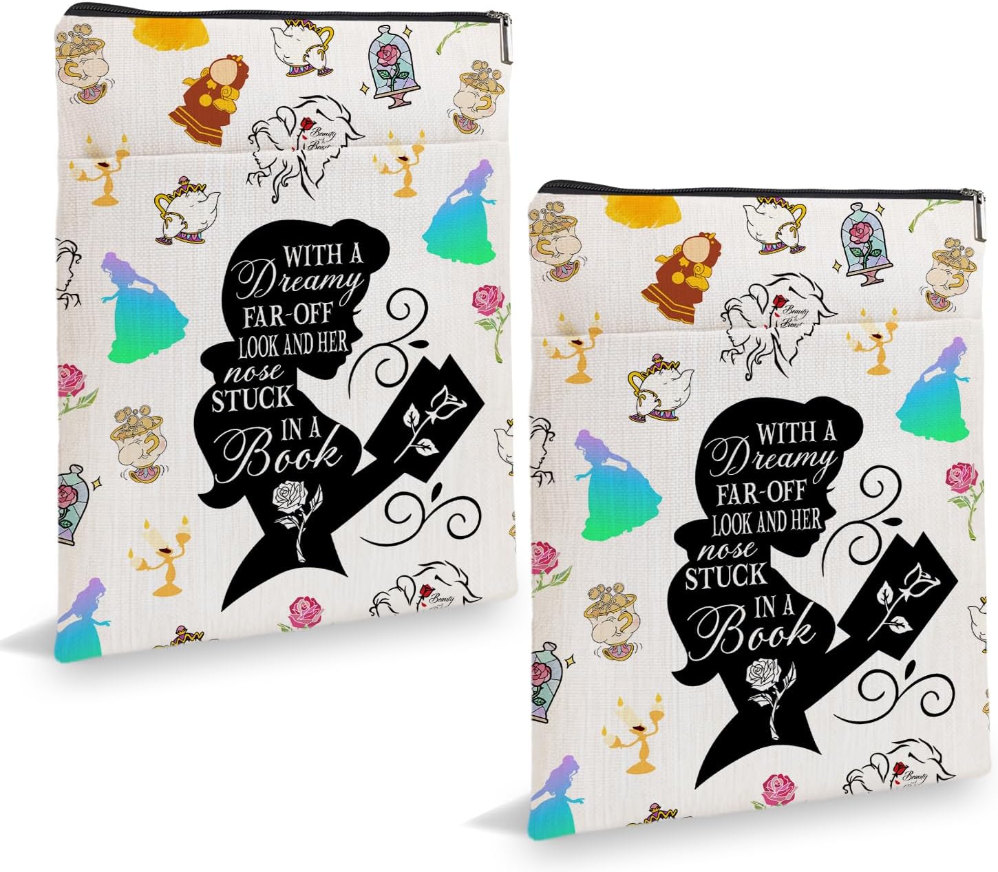 Princess Dreamy Book Sleeve, Beauty Inspired Book Sleeve, Fairytale Lover Gift A Tale as Old as Time Gift Book Cover, Paperback Book Cover with Zipper6JB036 7 - northernschoolofshiatsu.co.uk