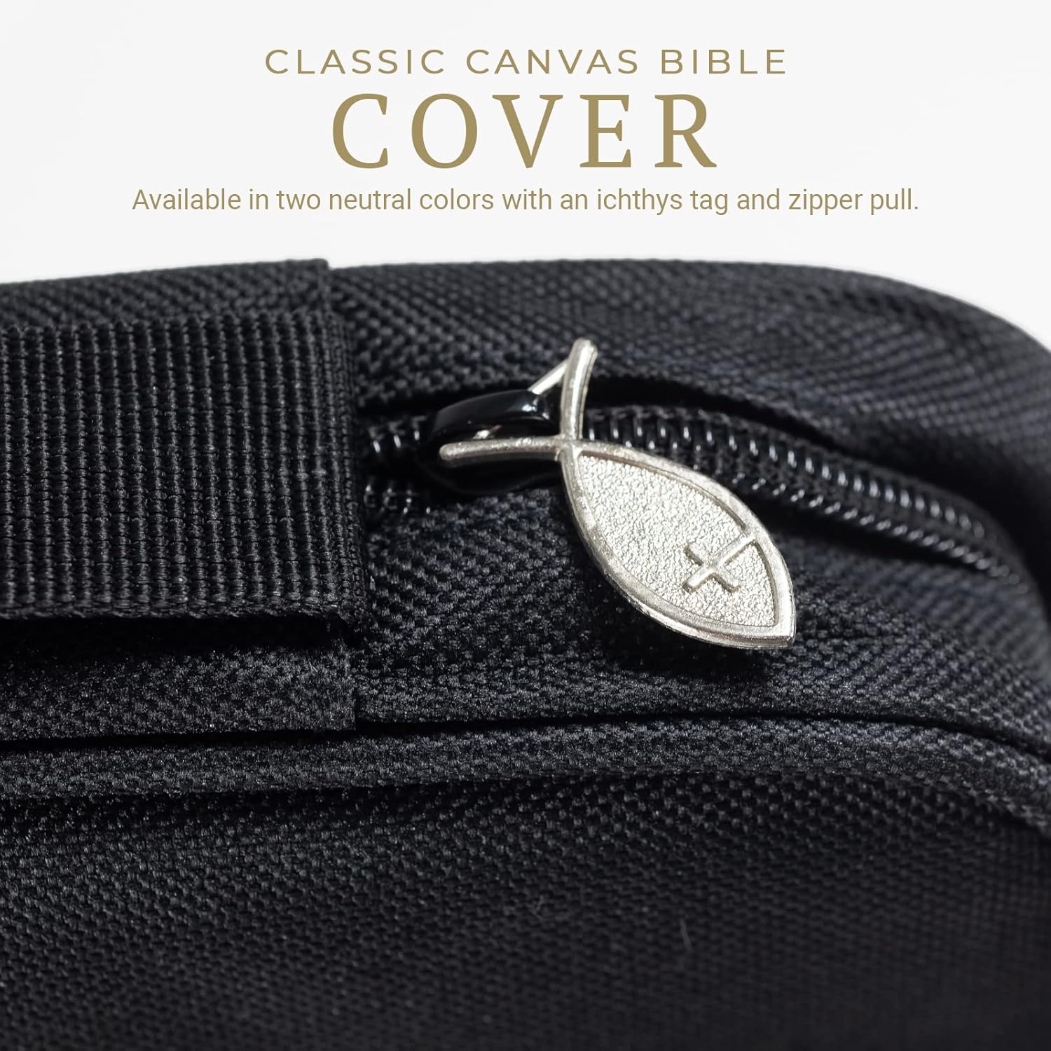 Divinity Boutique Canvas Bible Case - Black Bible Cover for Men and Women - Fabric Zippered Bag with Pockets for Compact, X-Large and XX-Large Books 2 - northernschoolofshiatsu.co.uk