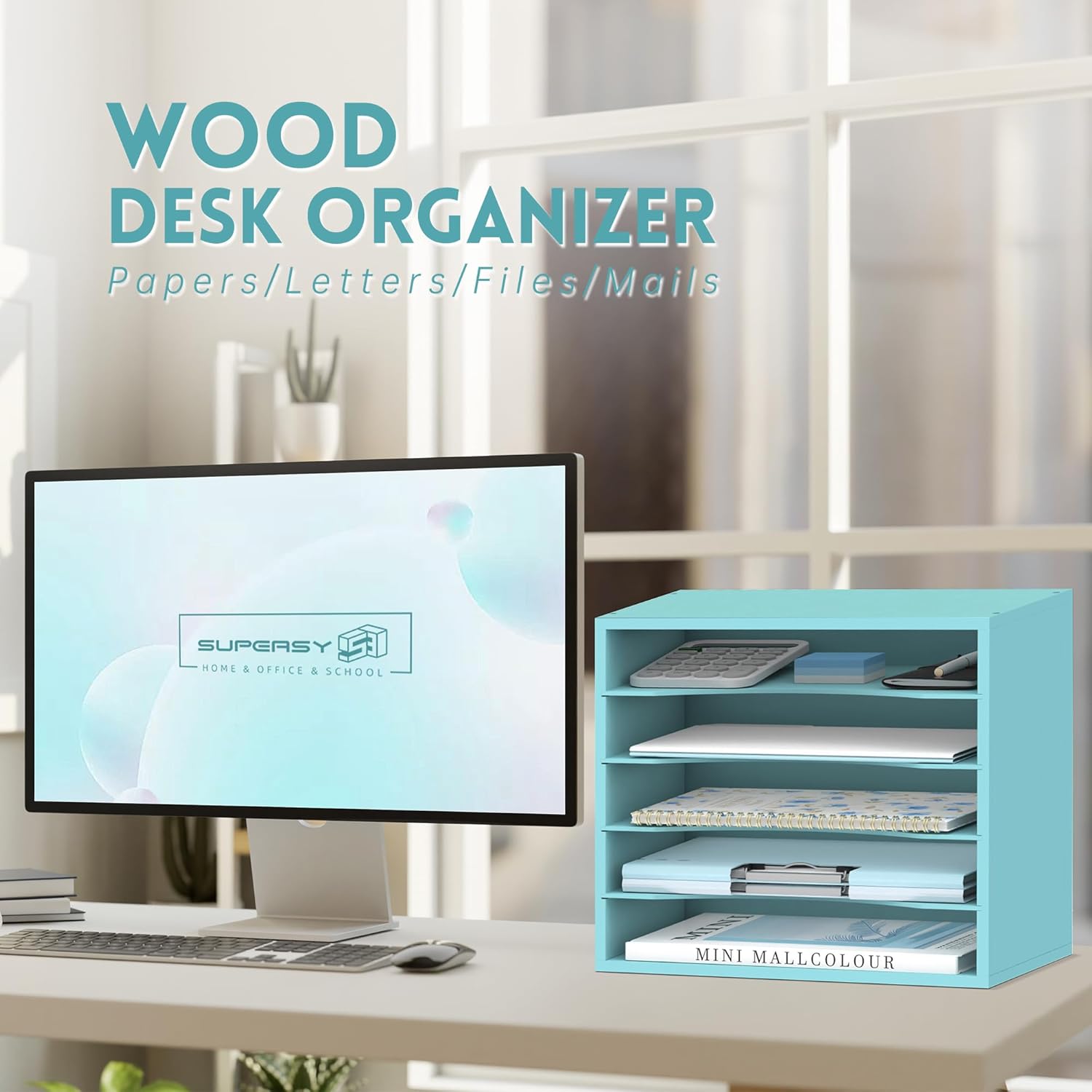 SUPEASY Wood Desk Organizer, 3 Tier Paper File Organizer for Desk, Wooden Desktop Organizer, Paper Letter Literature Mail Sorter, for Office School & Home Organization, Pink 8 71mdMODApnL. AC SL1500 - northernschoolofshiatsu.co.uk