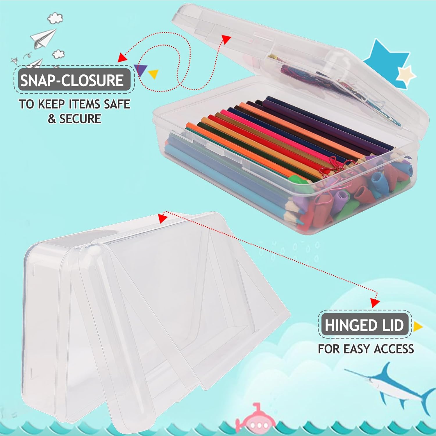 1 PCS Pencil Box,Double Layer Large Capacity Pencil Box,Hard Pen Case with Snap-tight Lid, Plastic Pencils Case for Office School Supplies Pen Boxes,Storage Organizer for Gel Pens Erasers-Purple 39 71mgKZcPVRL. AC SL1500 - northernschoolofshiatsu.co.uk