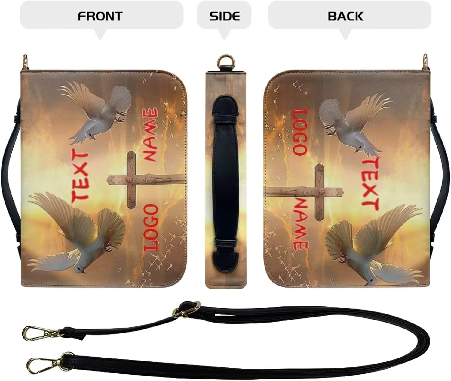 Custom Personalized PU Leather Bible Cover Case for Women,Customized Bible Cases Bible Tote Bag Bible Carrying Case Bible Carrier with Detachable Shoulder Strap,2XL 62 - northernschoolofshiatsu.co.uk