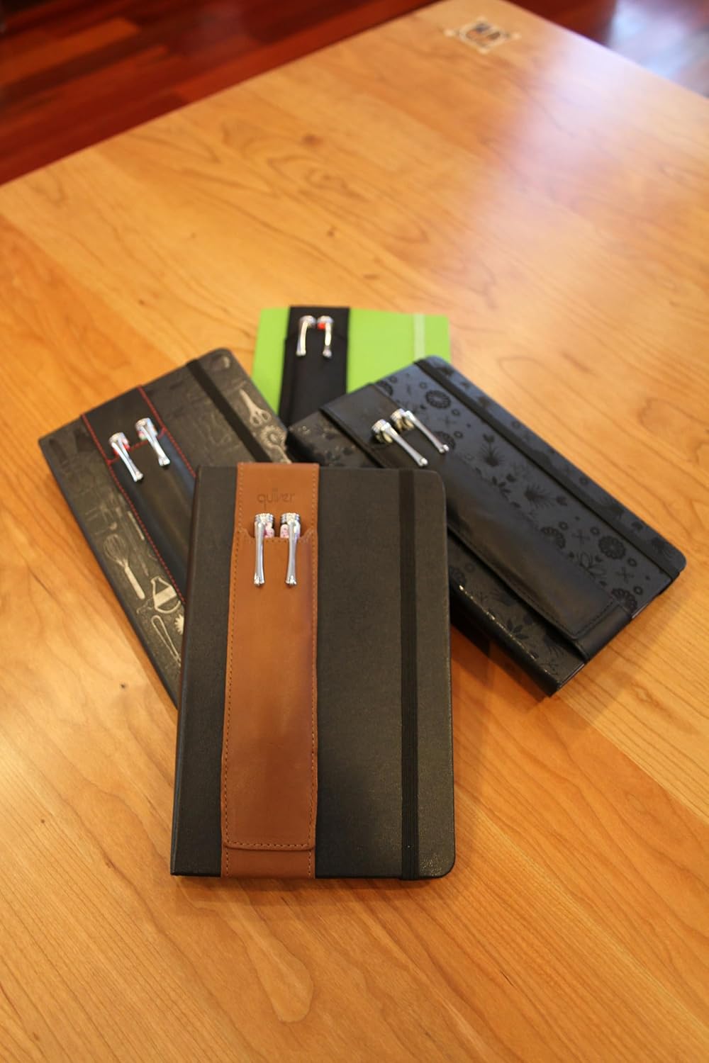 QUIVER Pen Holder for Notebook, Double Pen Holder, Full Grain Leather, Elastic, Reusable, Non-Adhesive, Fits A5 Notebooks, Journals, Planners, and Tablet Cases 8-8.5 Inches (20.3-21.5 cm) Tall 2 71mj5raYPDL. AC SL1500 - northernschoolofshiatsu.co.uk