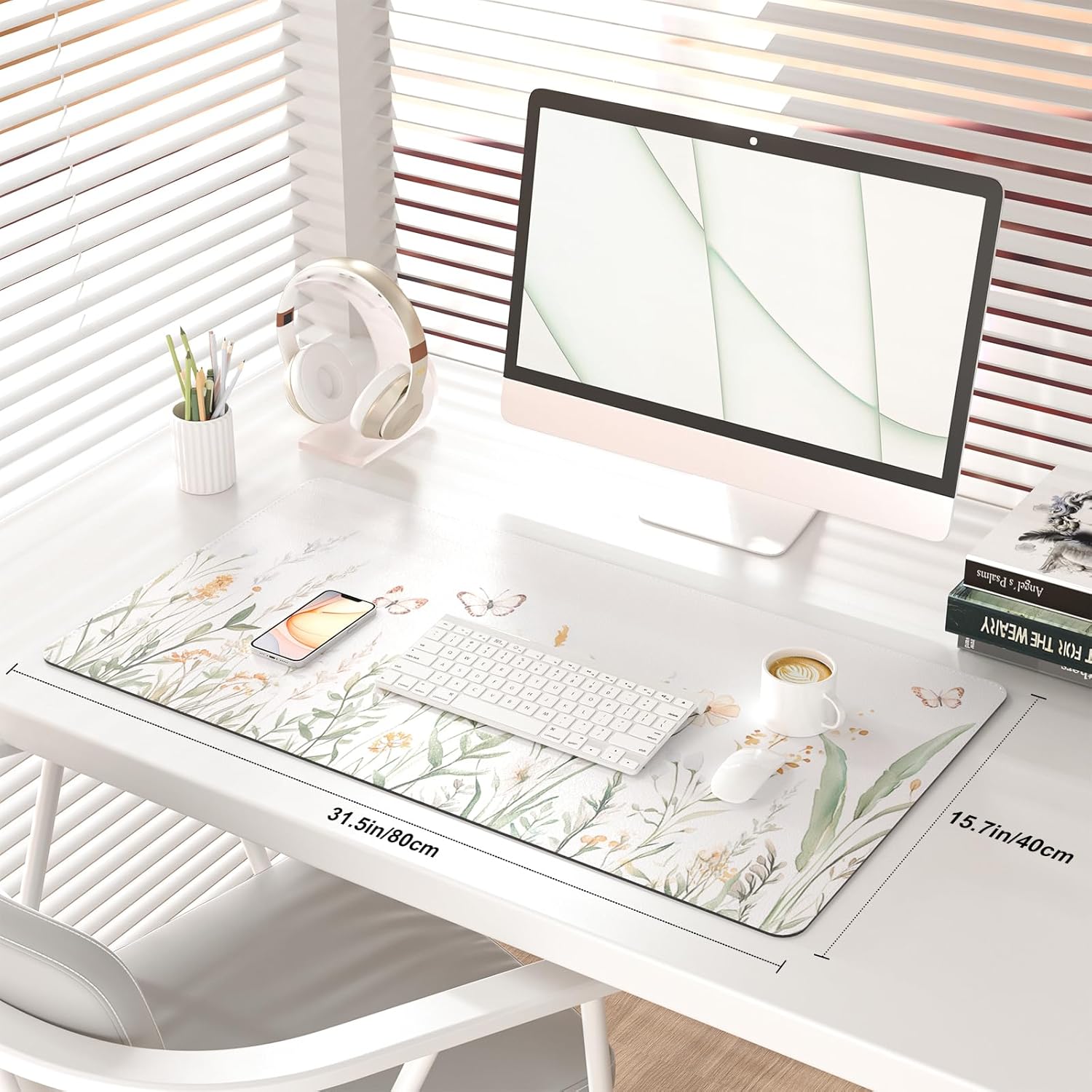 QIYI Large Mouse Pad for Desk, Watercolor Floral Computer Desk Mat for Keyboard and Mouse, Non-Slip Rubber Waterproof Leather Desk Pad, Flowers Gaming Mousepad Office Desk Accessories, 31.5" x15.7" 16 71mk0sw36JL. AC SL1500 - northernschoolofshiatsu.co.uk