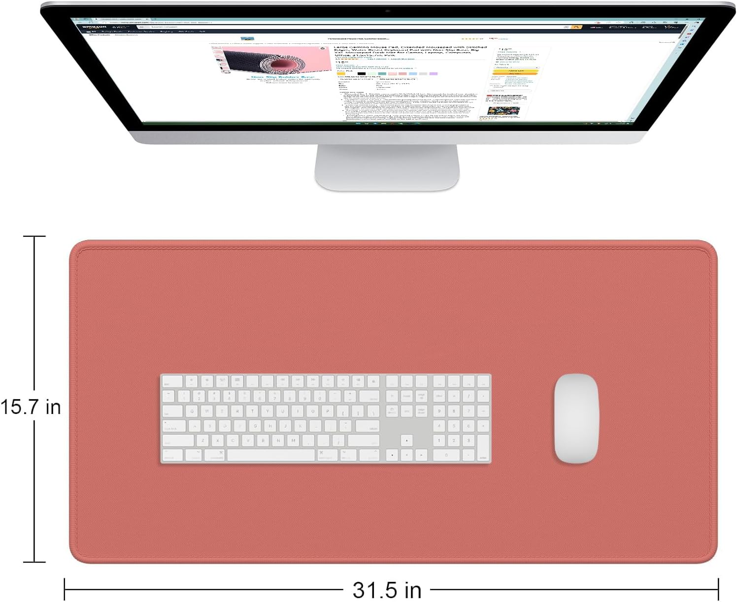 Dapesuom Large Mouse Pad, Extended Gaming Mouse Mat with Stitched Edges, Full Size Desk Mats with Non-Slip Base, Computer Big Desktop Keyboard Pad for Gamer, Laptop, Office, 23.6 x 11.8 in, Pink 72 71mqyMJDwCL. AC SL1500 - northernschoolofshiatsu.co.uk