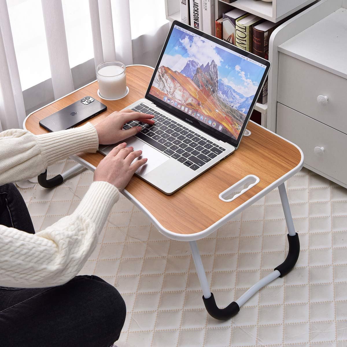 Laptop Desk, Portable Laptop Bed Tray Table, Notebook Stand Reading Holder,Couch Table,Bed Desk with Handle for Reading Book, Eating, Working, Writing, Gaming, Drawing (Walnut) 4 71n6i6ob63L. AC SL1200 - northernschoolofshiatsu.co.uk