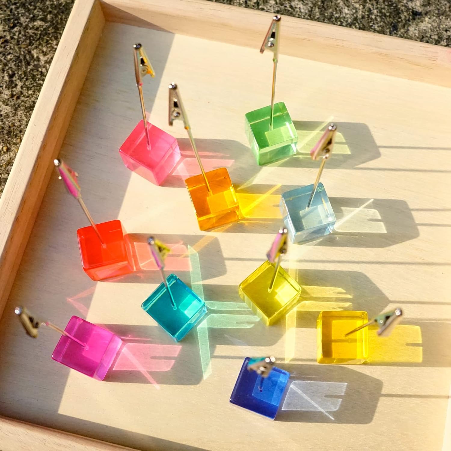 Desktop Picture Holders, 10 pcs Rainbow Colors Polaroid Photo Clip Stand for Paper Name Place Card Postcard Memo Menu Note Memory Photo Christmas Wedding Number Card Display with High Clear Cube Base 9 71nGkGHcBXL. AC SL1500 - northernschoolofshiatsu.co.uk