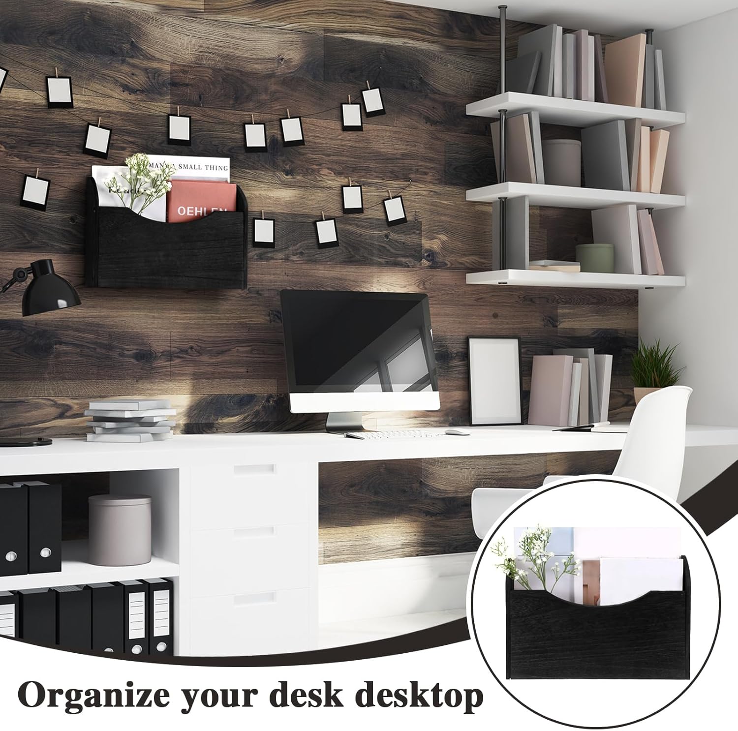 Suzile Wall Mounted File Holder Wood Magazine Holder Wall Hanging File Organizer for Office Mail Magazine Letter Paper Folder Organization(White) 7 71nhTZwdjOL. AC SL1500 - northernschoolofshiatsu.co.uk