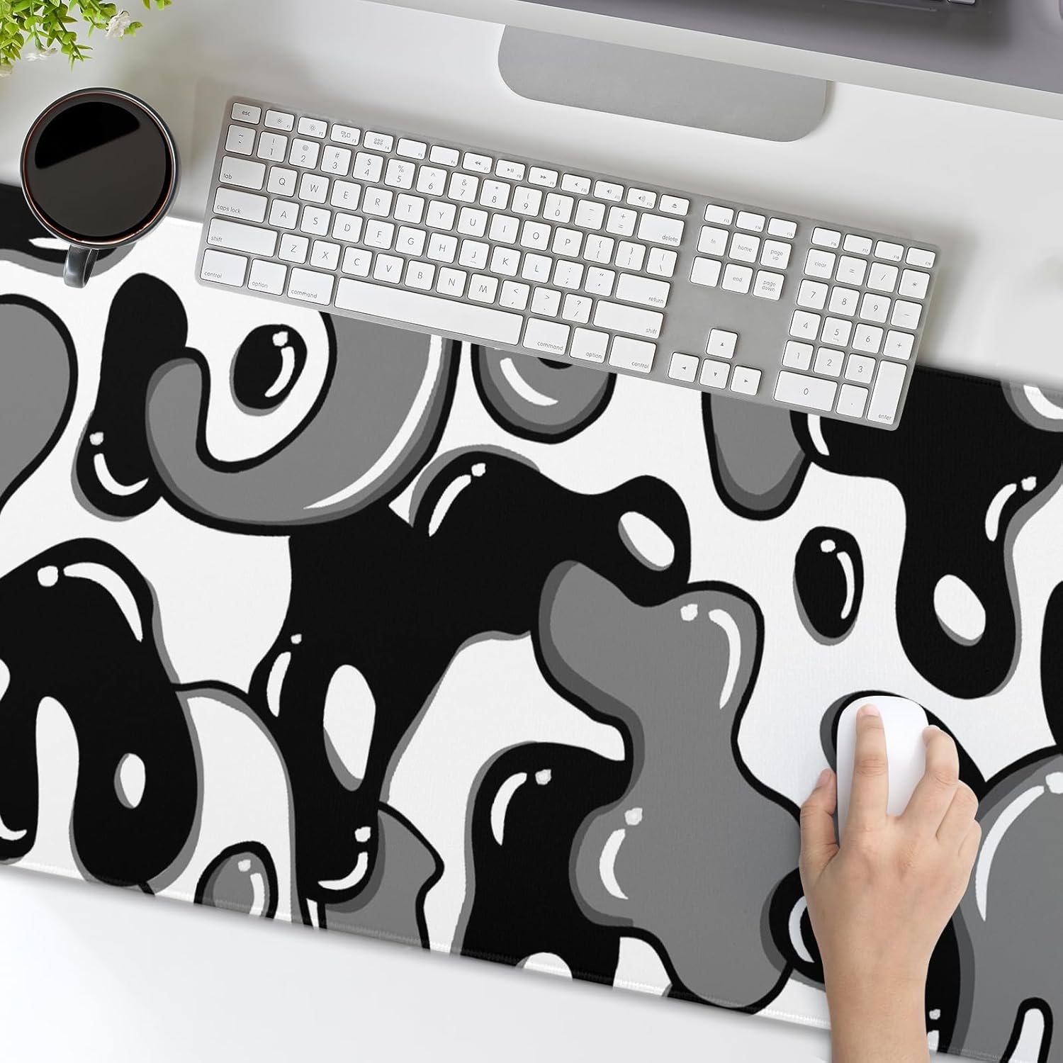 Large Floral Mouse Pad Extended Gaming Mousepad 31.5"x11.8" Vintage Aesthetic Black Desk Mat Flower Mouse Pad Plant Wildflower Mousepad XXL Laptop Computer Keyboard Mats for Desk Office 423 - northernschoolofshiatsu.co.uk