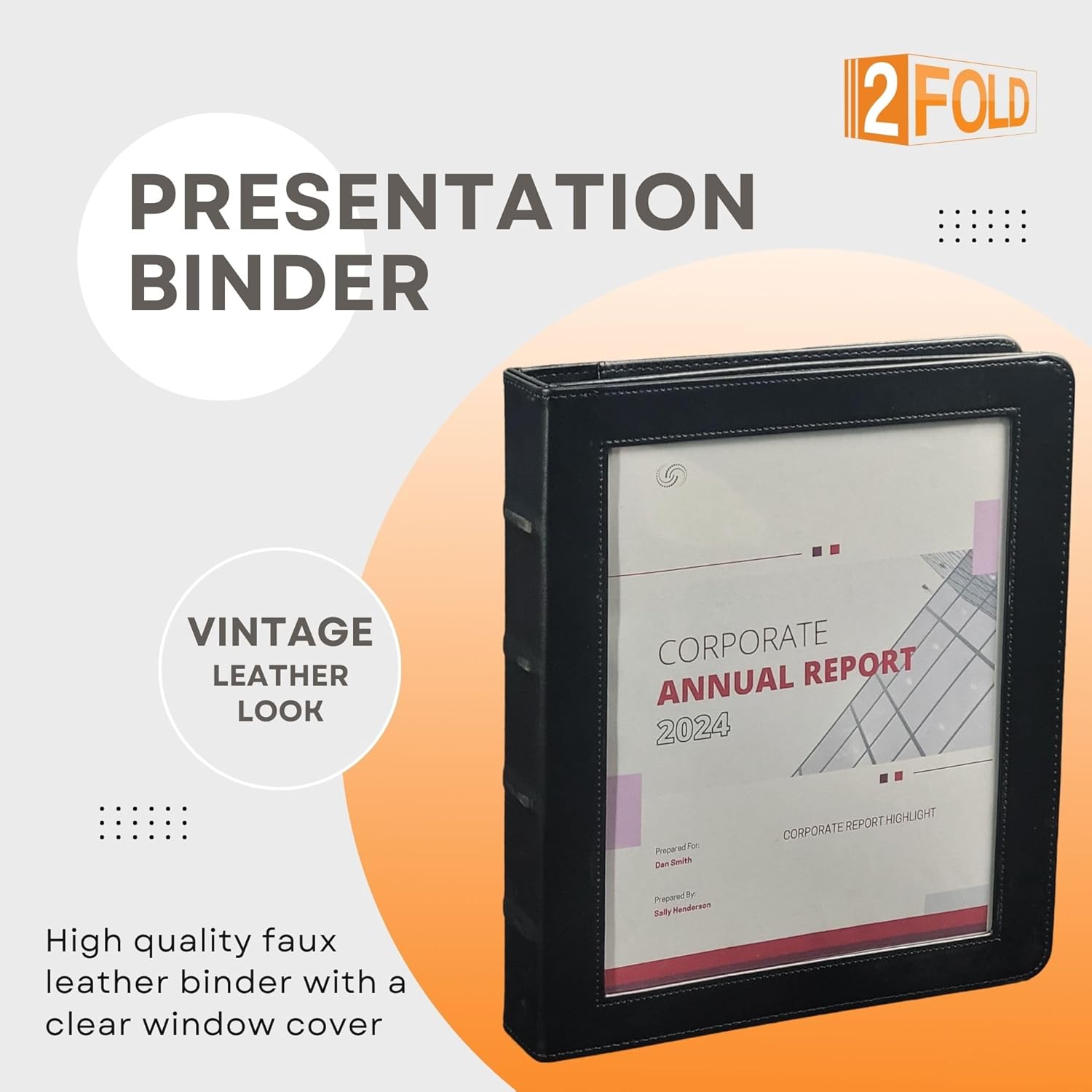 2Fold 3 Ring Binder 1.5 Inch with Clear Front Pocket - Premium PU Faux Leather Presentation Binder - Storage Pockets for Office Supplies, Business Card Holder, Pen/Pencil Loop (1.5 Inch, Black) 7 - northernschoolofshiatsu.co.uk
