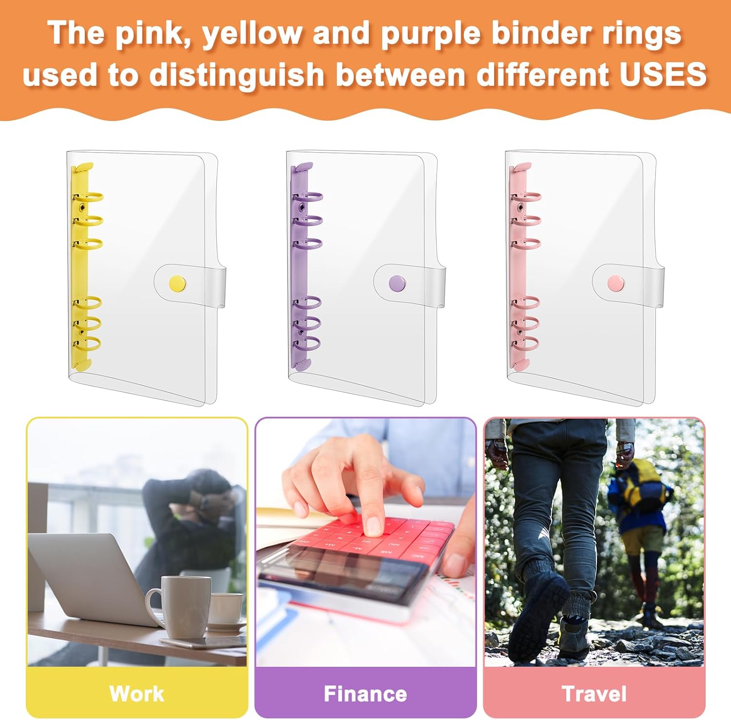 Anjmd 3 Pack A6 Soft PVC 6 Rings Binder Cover Clear Budget Binder Clear A6 6-Hole Planner Binder Cover Yellow Purple Pink Round Ring Binder Cover for Refillable Notebook 5 71nqwXF7UFL. AC SL1500 - northernschoolofshiatsu.co.uk