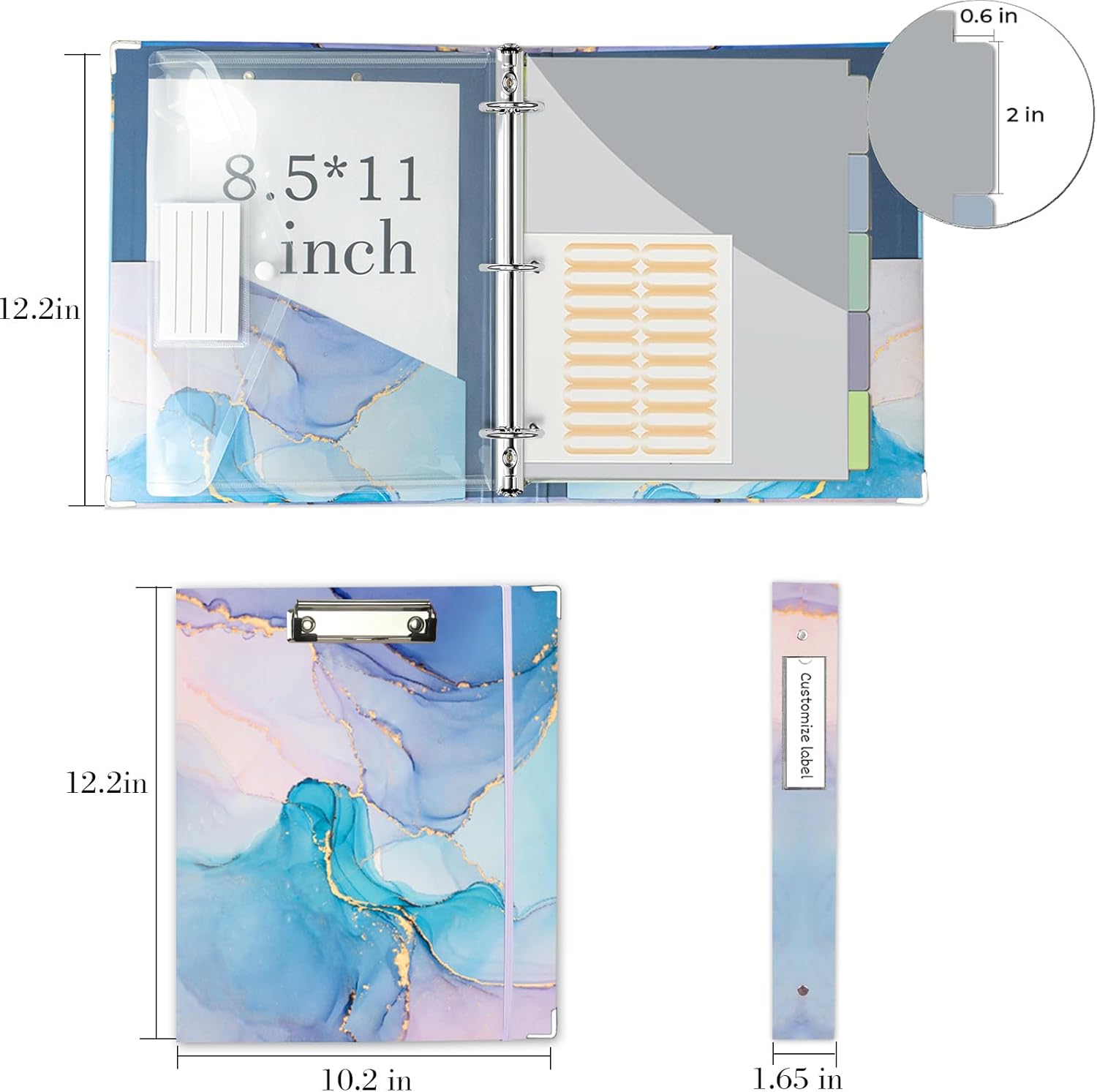 3 Ring Binder 1 Inch, Three Ring Binders Organizer with Clipboard, 5-Tabs Pockets Dividers, Plastic Folder, 18 Divider Stikers, KLLVE Cute Binder with Pen Loop (Garden Party, Letter Size) 62 71o8CKgTKaL. AC SL1500 - northernschoolofshiatsu.co.uk