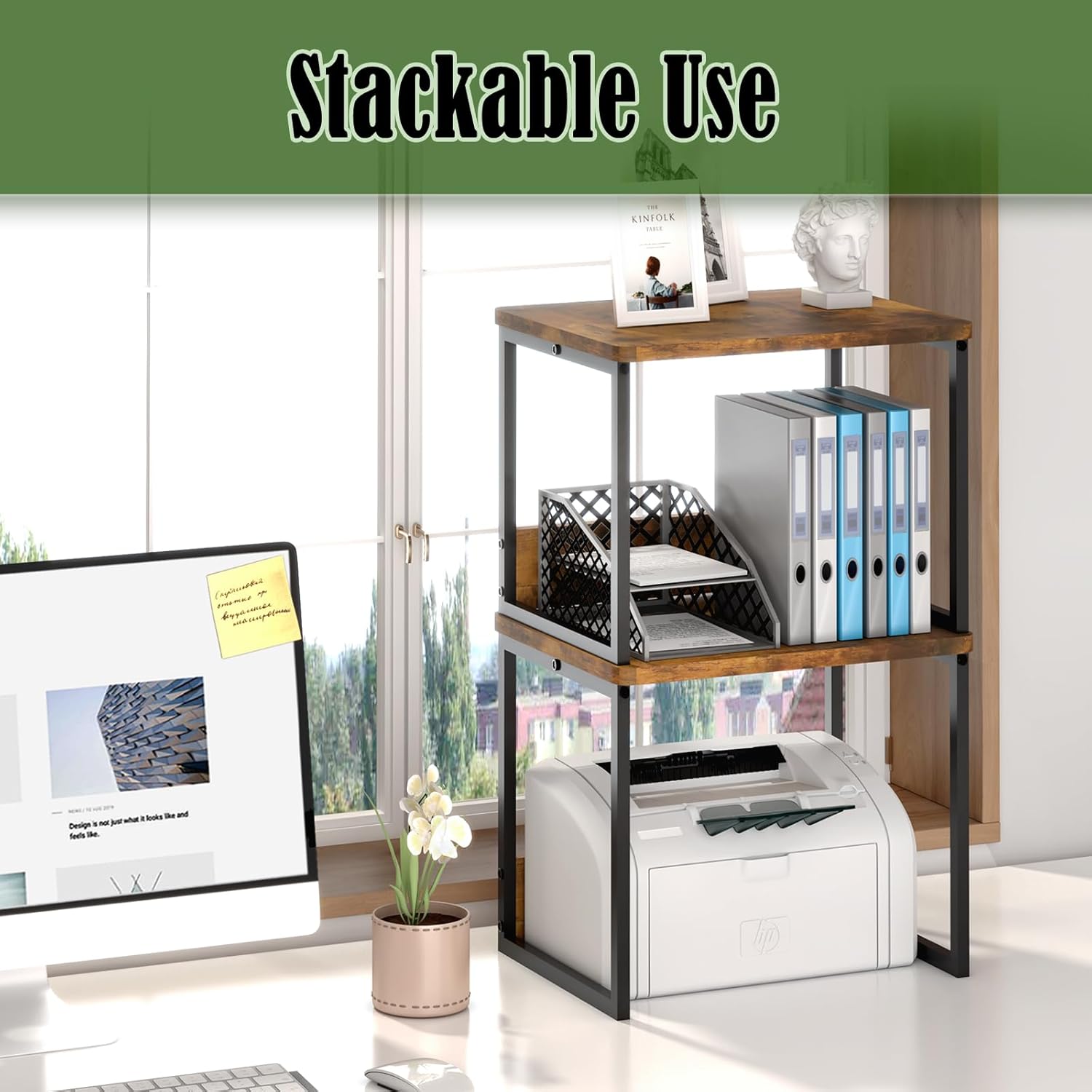 MARTY Desktop Printer Stand 2 Pack Printer Stand with Storage for Desk, Shelf Organzier for Home/Office Printer Riser Under Desk Small Table for Fax Machine Scanner(Rustic Brown) 2 71oBCelaVjL. AC SL1500 - northernschoolofshiatsu.co.uk