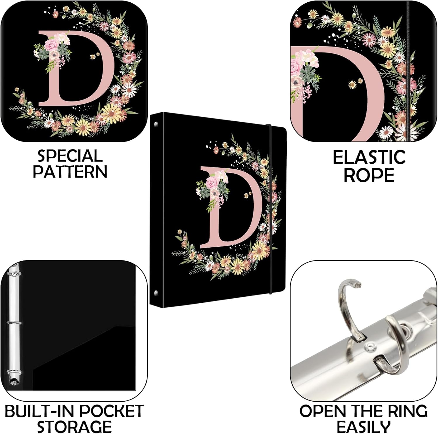 Cute Mini 3 Ring Binder for Sturdy 1 Inch Round Rings Letter-Size Paper(5.5" x 8.5") Small Binder Organizer for School Supplies and Office Supplies (Initial Monogram-D) 4 71oUtu4PN6L. AC SL1500 - northernschoolofshiatsu.co.uk