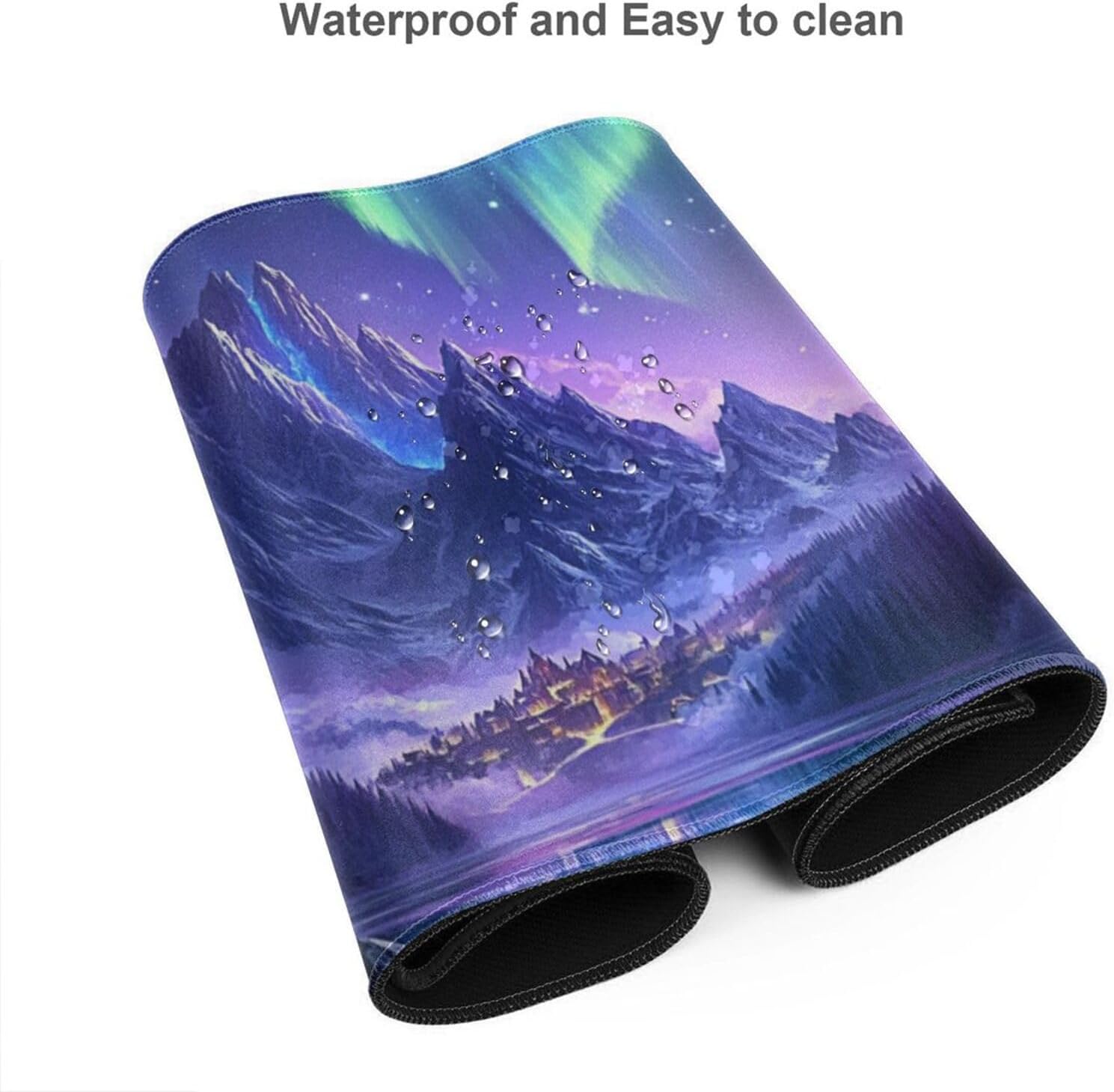 Extended Mouse Pad Large Gaming Mouse Pads - Aurora Painting Northern Lights Mountains Stars Desk Pad Computer Desk Mat Non-Slip Mousepad for Game Players, Office, Study (48" x 24") 37 - northernschoolofshiatsu.co.uk