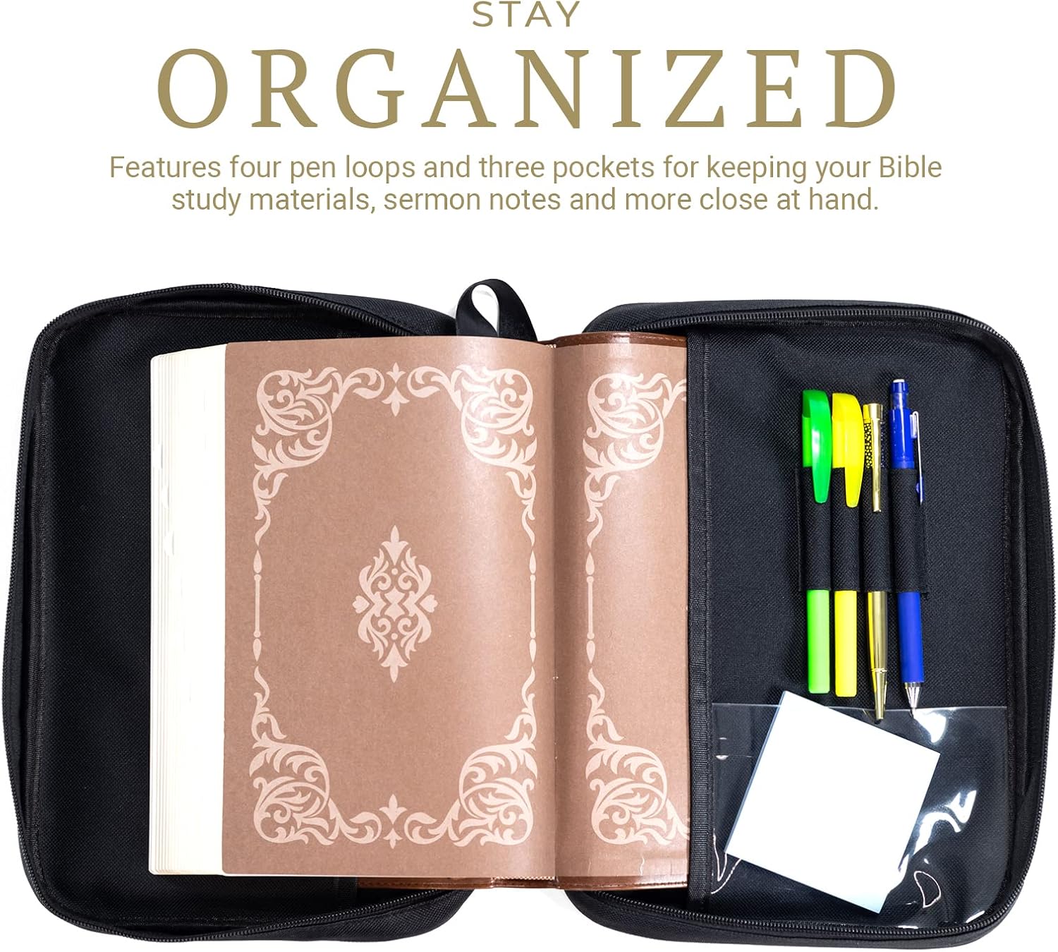 Divinity Boutique Canvas Bible Case - Black Bible Cover for Men and Women - Fabric Zippered Bag with Pockets for Compact, X-Large and XX-Large Books 5 71oWBYZARAL. AC SL1500 - northernschoolofshiatsu.co.uk