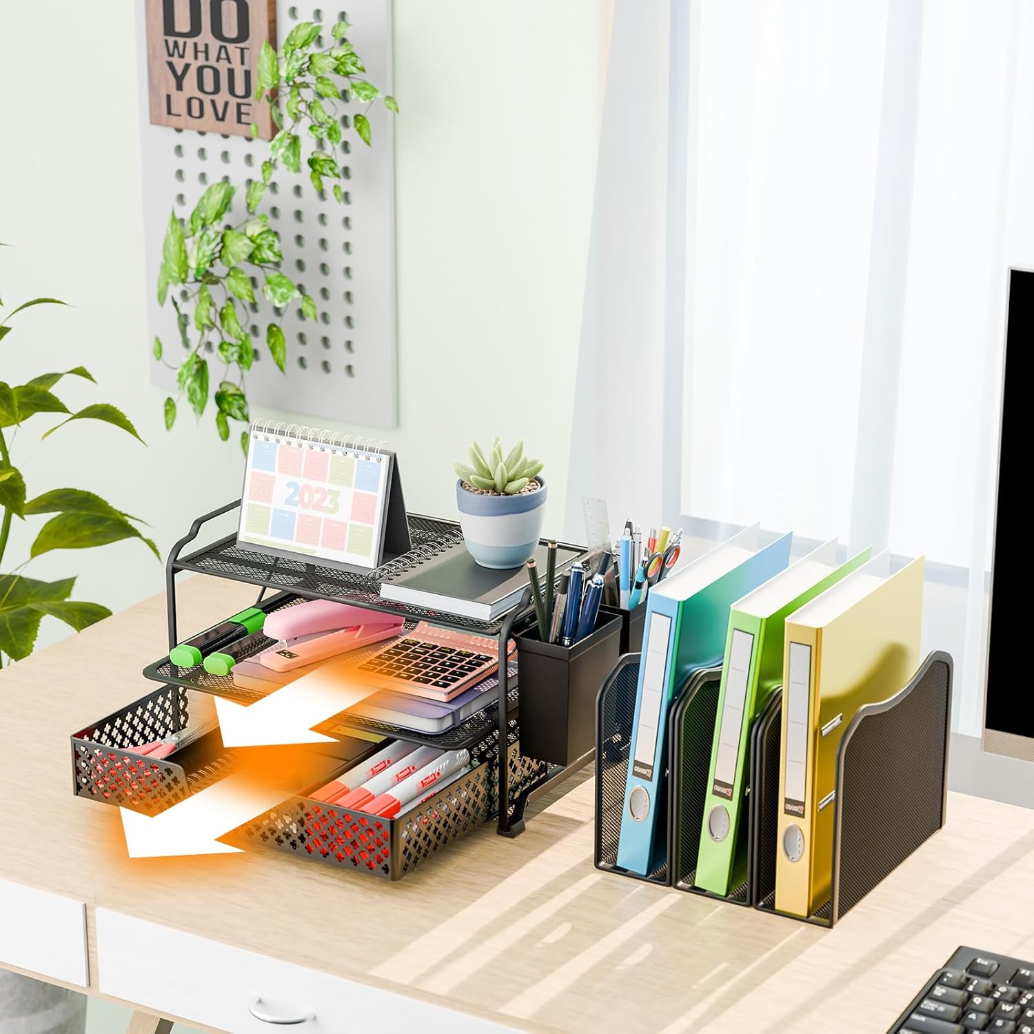 Simple Trending Desk File Organizer with Sliding Drawer, Metal Mesh Double Tray and 5 Upright Section Sorter and 2 Pen Holder, Black 6 71oo9toBQiL. AC SL1500 - northernschoolofshiatsu.co.uk