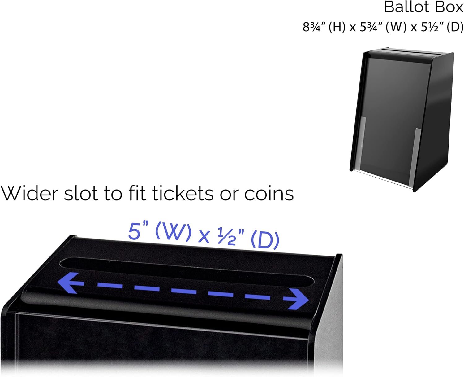 Marketing Holders Locking Ballot Box with 4" Wide Entry Form Pocket and Sign Holder Black Acrylic 5.75" x 5.5" x 8.75" Countertop Entry Bin 12 71p9+86hzAL. AC SL1500 - northernschoolofshiatsu.co.uk