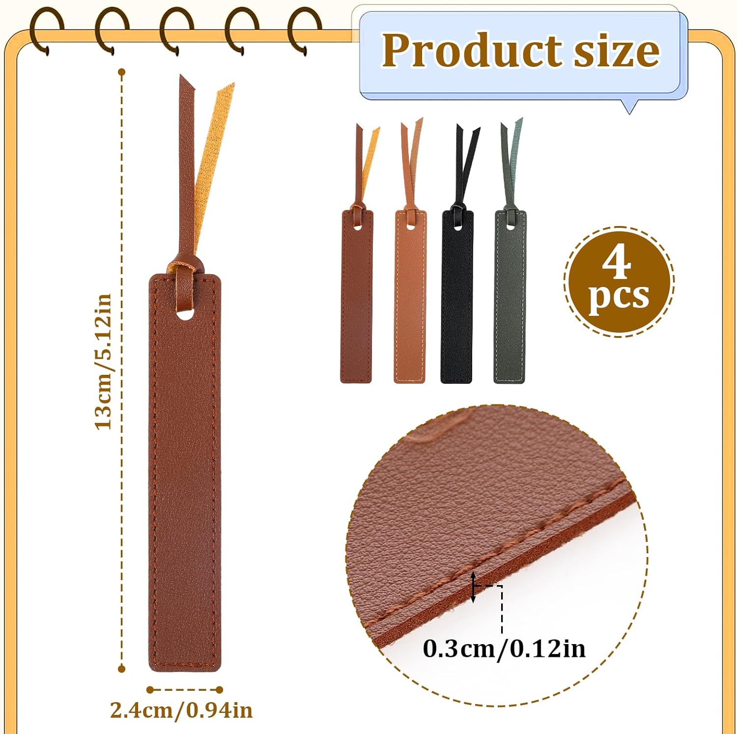 4 Pcs Bookmark Classic Stitched Bookmark Pagemarker for Bookworms with Leather Rope Accessory for Readers Writers Page Markers Reading for Unsex Book Lovers, Readers, Leather Book Marks 2 71pIze6 O3L. AC SL1500 - northernschoolofshiatsu.co.uk