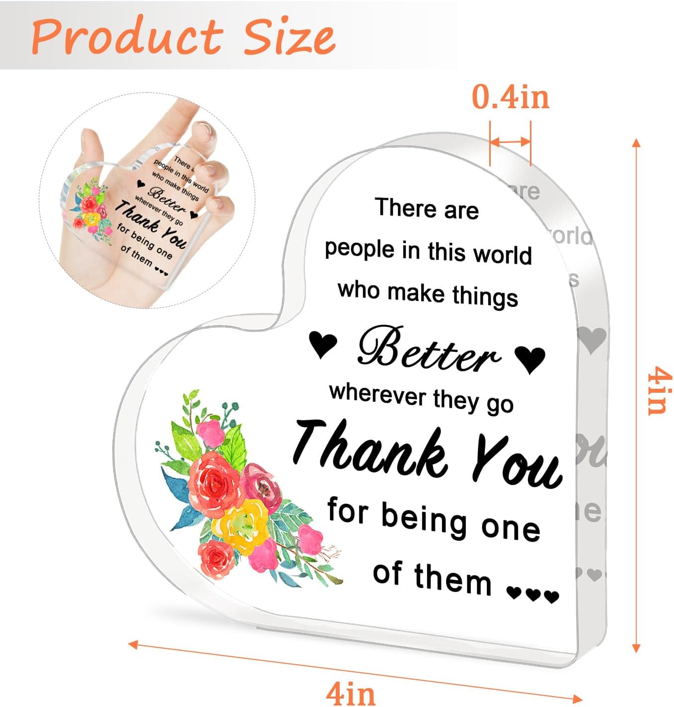 Thank You Gifts for Women, Men, Nurse Gifts - Acrylic Heart Thank You Gift 4 × 4 × 0.4 inch, Appreciation Gifts for Teacher Coworkers Principal Boss Volunteer Nurse Doctor Preceptor Supervisor 5 71pUUyU45oL. AC SL1500 - northernschoolofshiatsu.co.uk