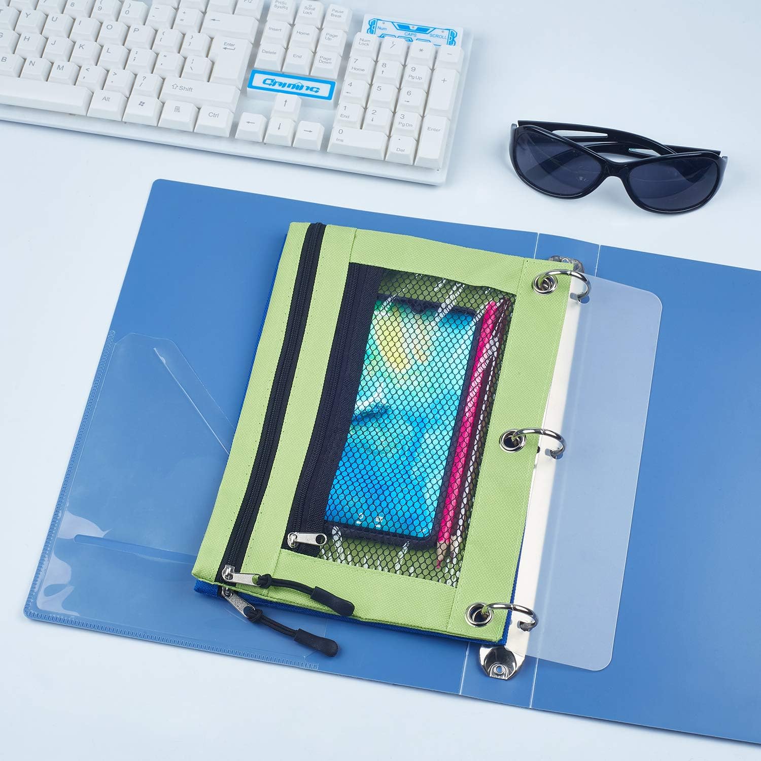 3 Ring Binder Pencil Pouchs, Zippered Pencil P9ouch Double Pocket Pencil Pouch 3 Ring with Clear Window (Blue&Green 2pack) 2 71pXjrImYCL. AC SL1500 - northernschoolofshiatsu.co.uk