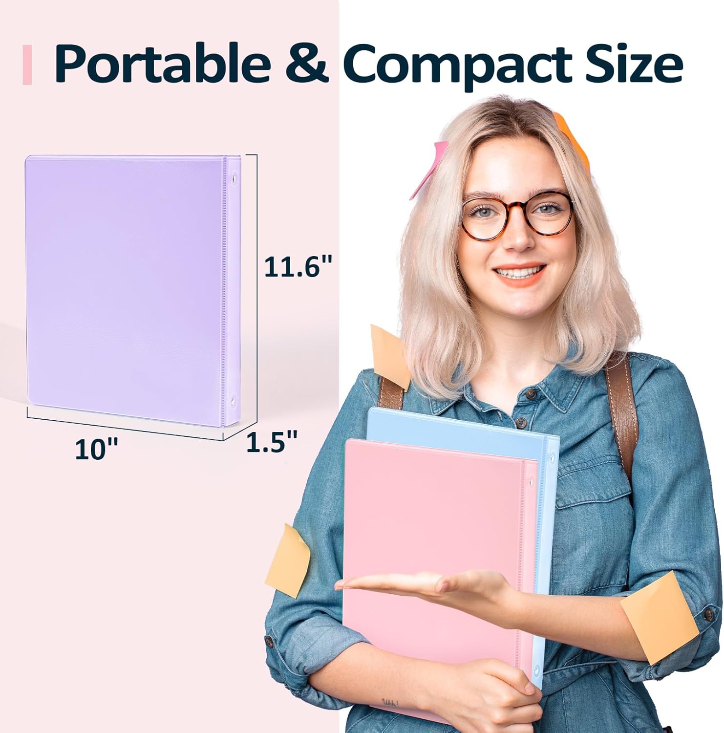6 Pack Extra Durable 3 Ring Binders 1 inch, Sooez 1” Three Round Ring Binders with Pockets, Cute Customizable Clear View Cover for 8.5 x 11'' Letter Size Papers, Pastel School Office Supplies for Girl 6 71pl+I6VX6L. AC SL1500 - northernschoolofshiatsu.co.uk