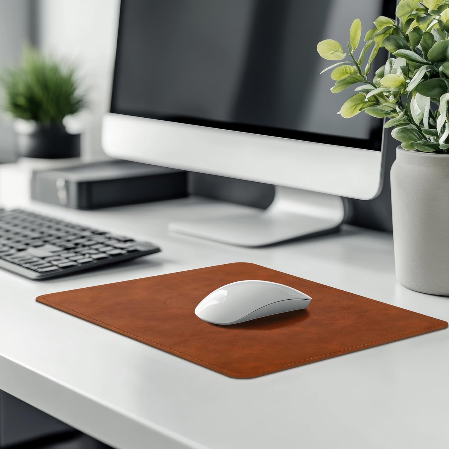 Mouse Pad, PU Mouse Pad,Leather Mouse Pad with Stitched Edge Micro-Fiber Base with Non-Slip Waterproof,Mouse Pad for Computers,Laptop, 8x11Inch (Caramel Brown) 246 71pzqVfbHdL. AC SL1500 - northernschoolofshiatsu.co.uk