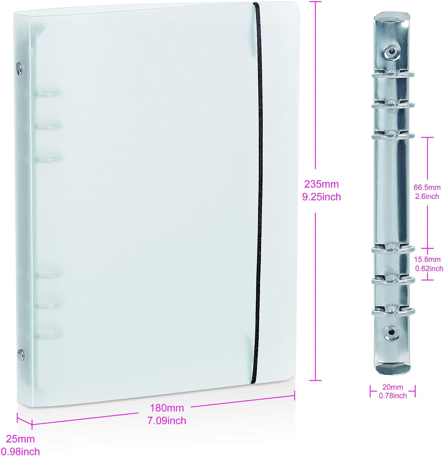 A5 6 Ring Binder Cover with Snap Button Closure Loose Leaf Folders Notebook Shell Protector for 6 Hole Planner Pages Refill Insert (Translucent Plastic) 3 71qTmlfX1CS. AC SL1500 - northernschoolofshiatsu.co.uk