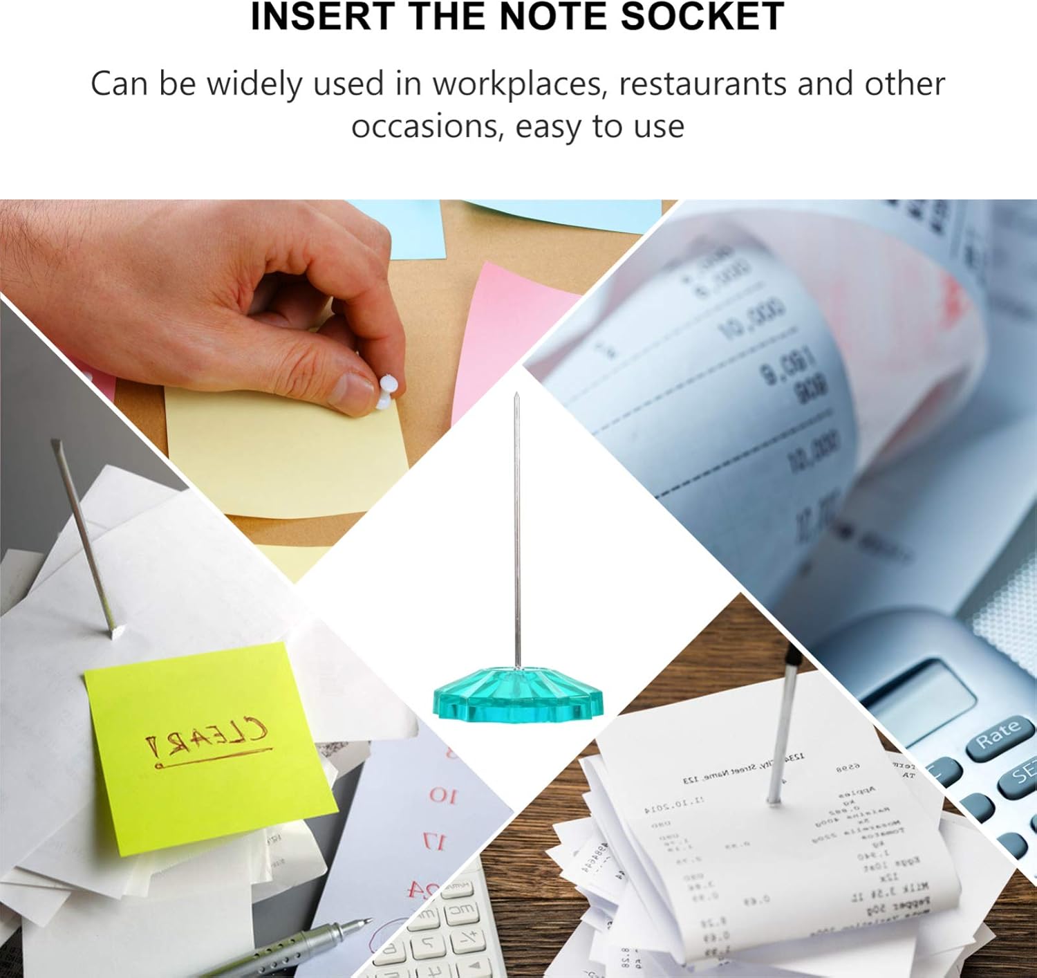 NUOBESTY Receipt Holder 2pcs Desk Receipt Holder Straight Rod Paper Memo Holder Bill Fork Spike Stick Restaurant Check Spindle for Restaurant Bar Green Restaurant Order Ticket Holder 5 - northernschoolofshiatsu.co.uk